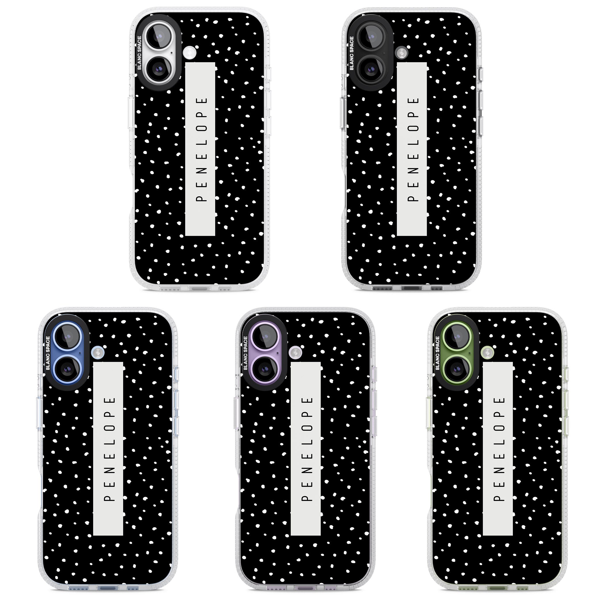 Personalised Black Dots iPhone 17 Impact Air Clear Phone Case APT Impact Protection