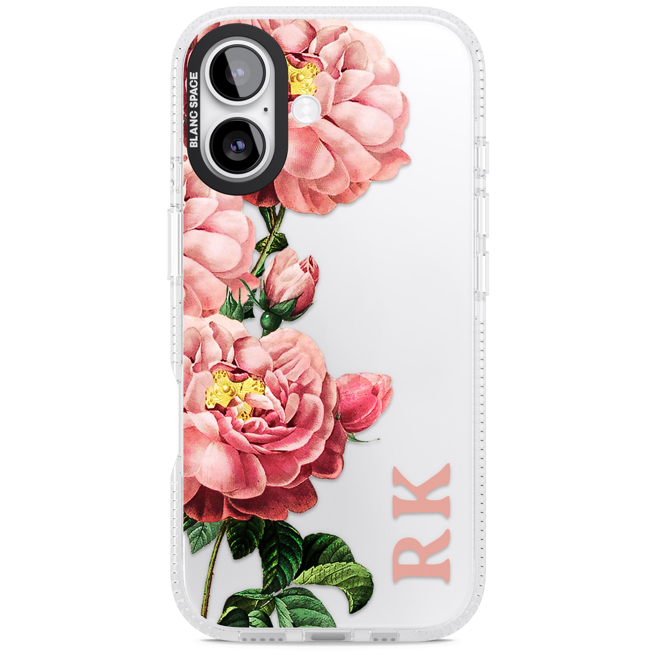 Personalised Vintage Floral Peonies iPhone 17 Impact Air Clear Phone Case