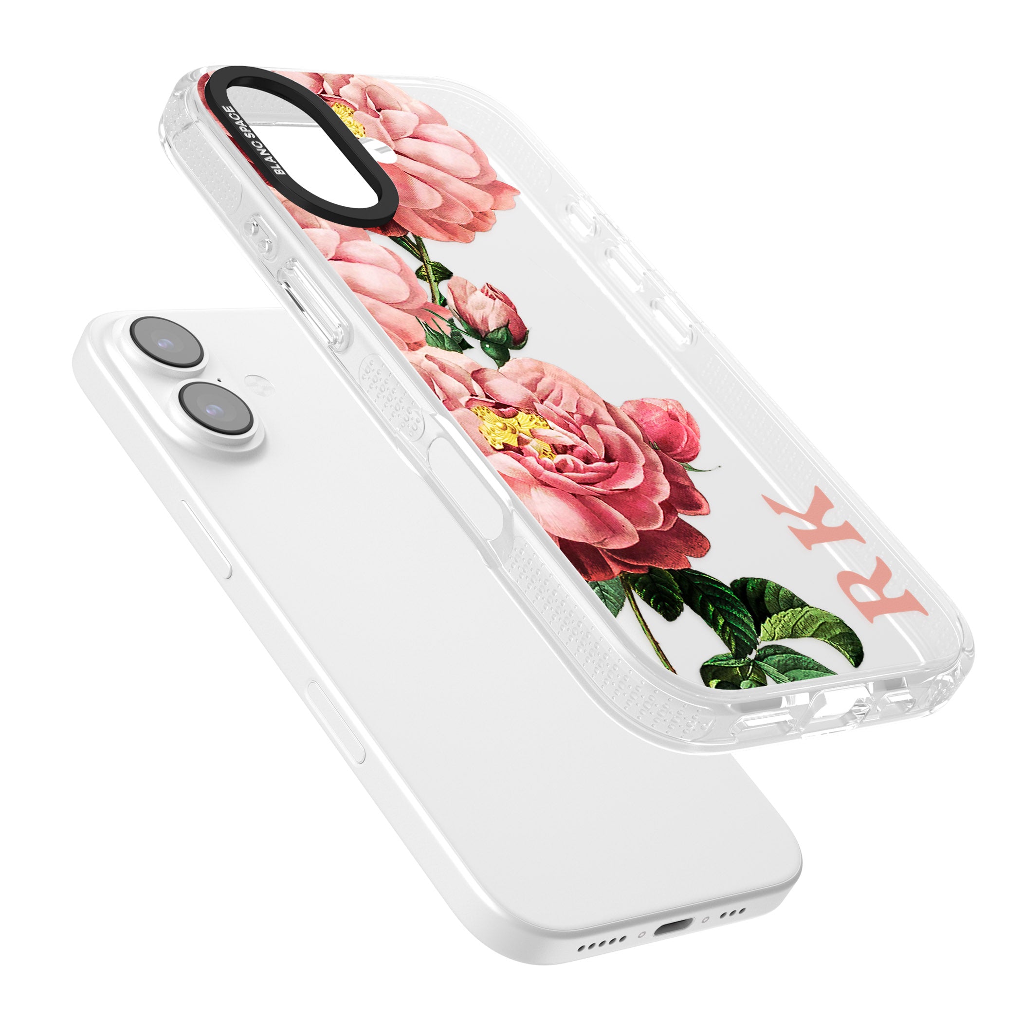 Personalised Vintage Floral Peonies iPhone 17 Impact Air Clear Phone Case Colours