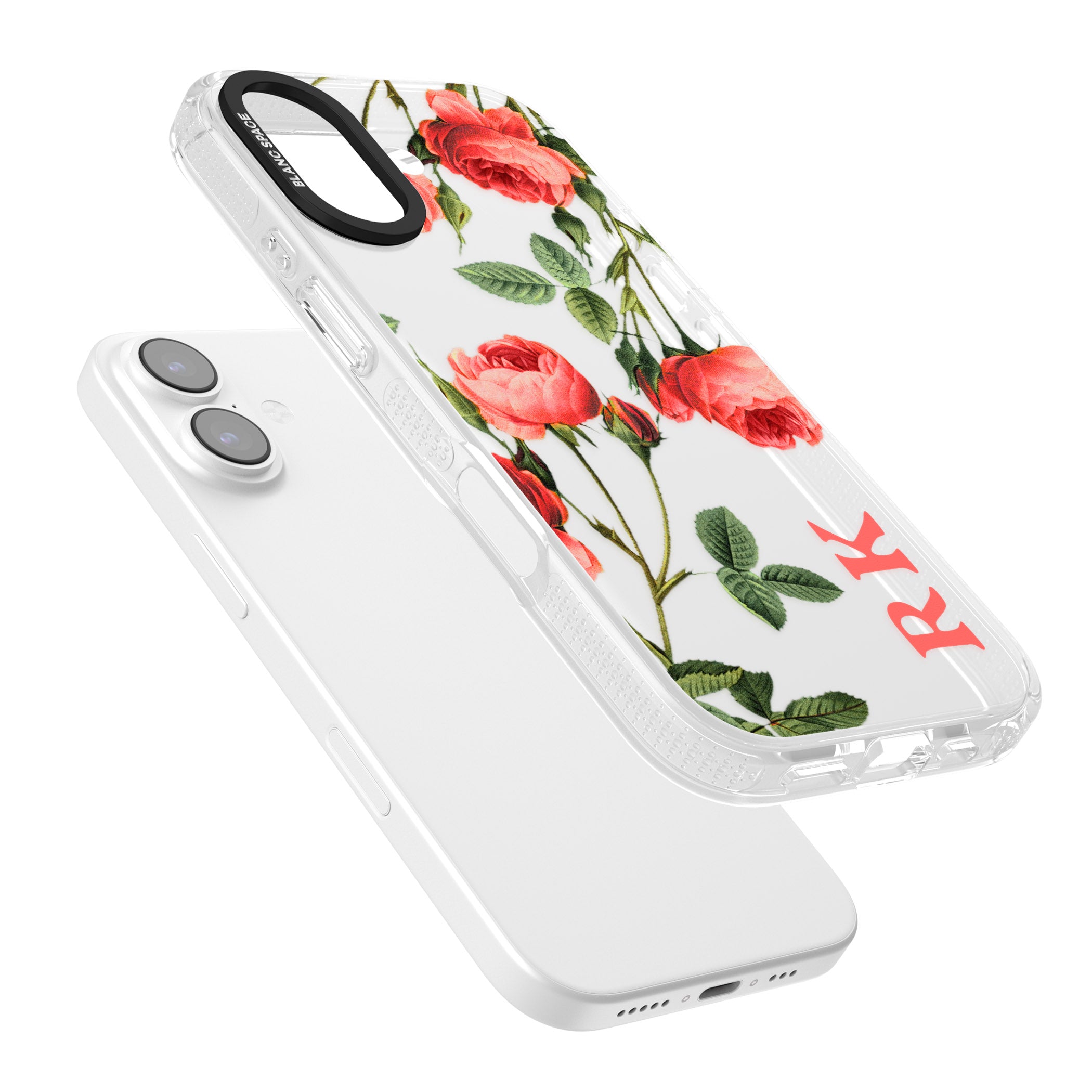 Personalised Vintage Floral Rose iPhone 17 Impact Air Clear Phone Case Colours