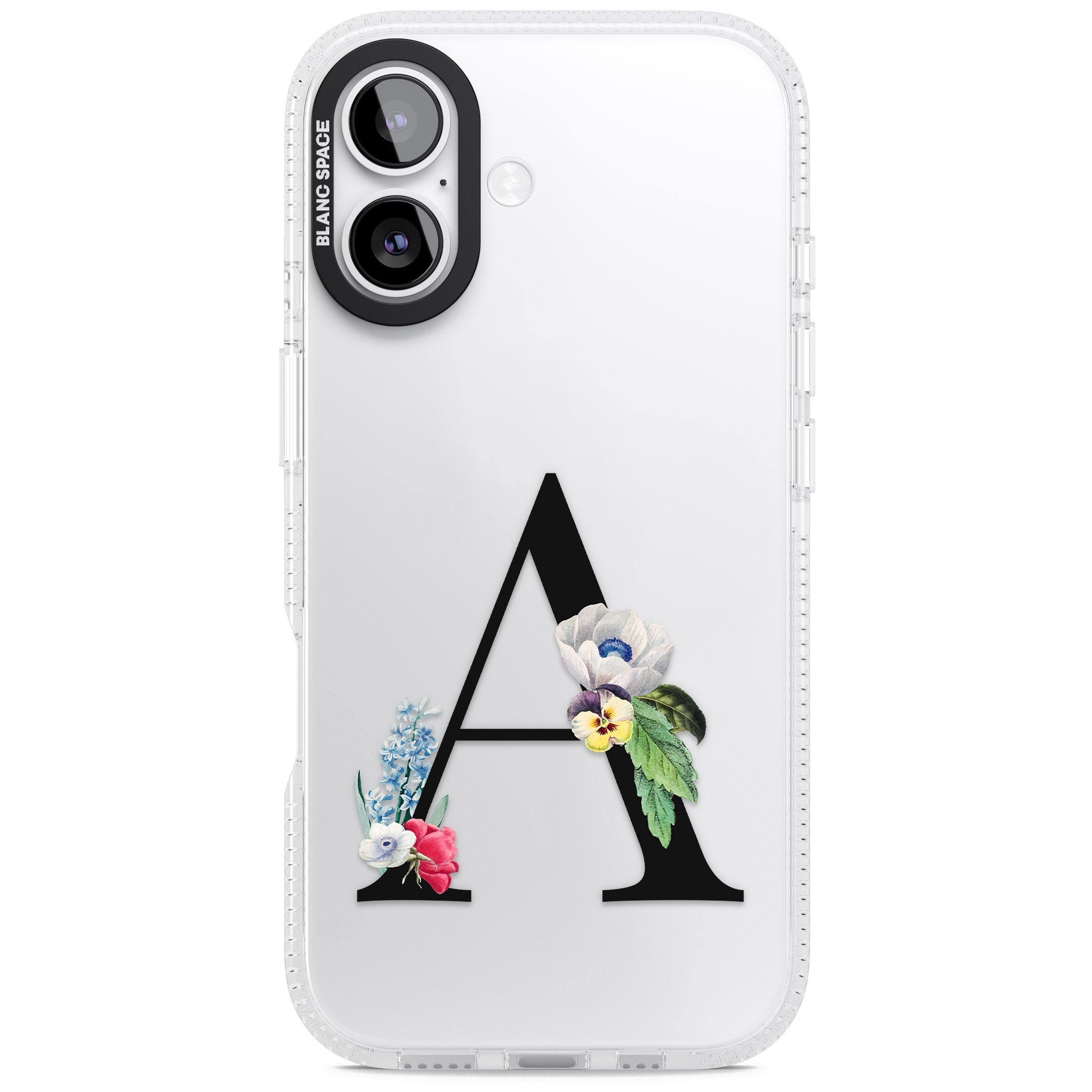 Personalised Floral Initial iPhone 17 Impact Air Clear Phone Case