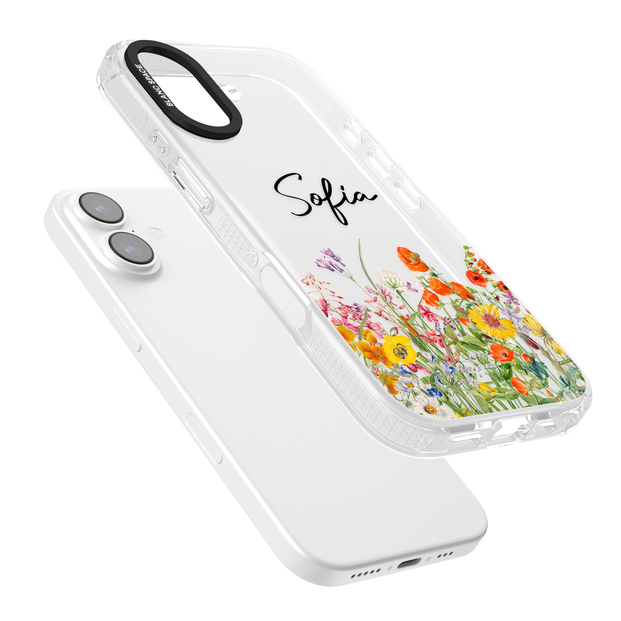Personalised Summer Wildflowers iPhone 17 Impact Air Clear Phone Case Colours