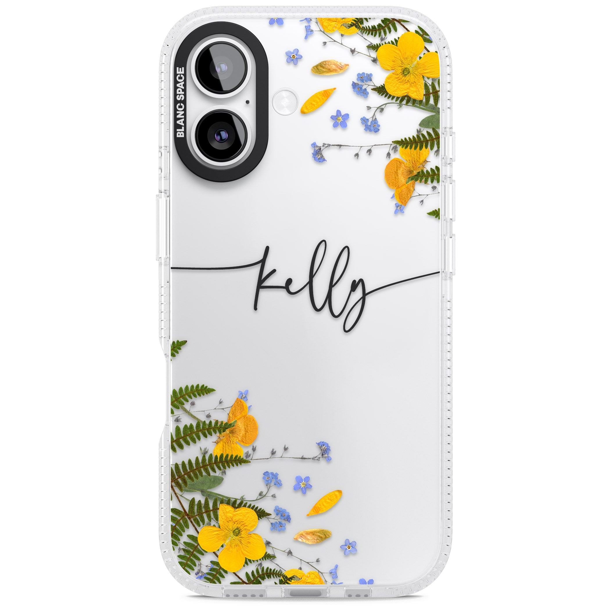 Personalised Ferns & Wildflowers iPhone 17 Impact Air Clear Phone Case