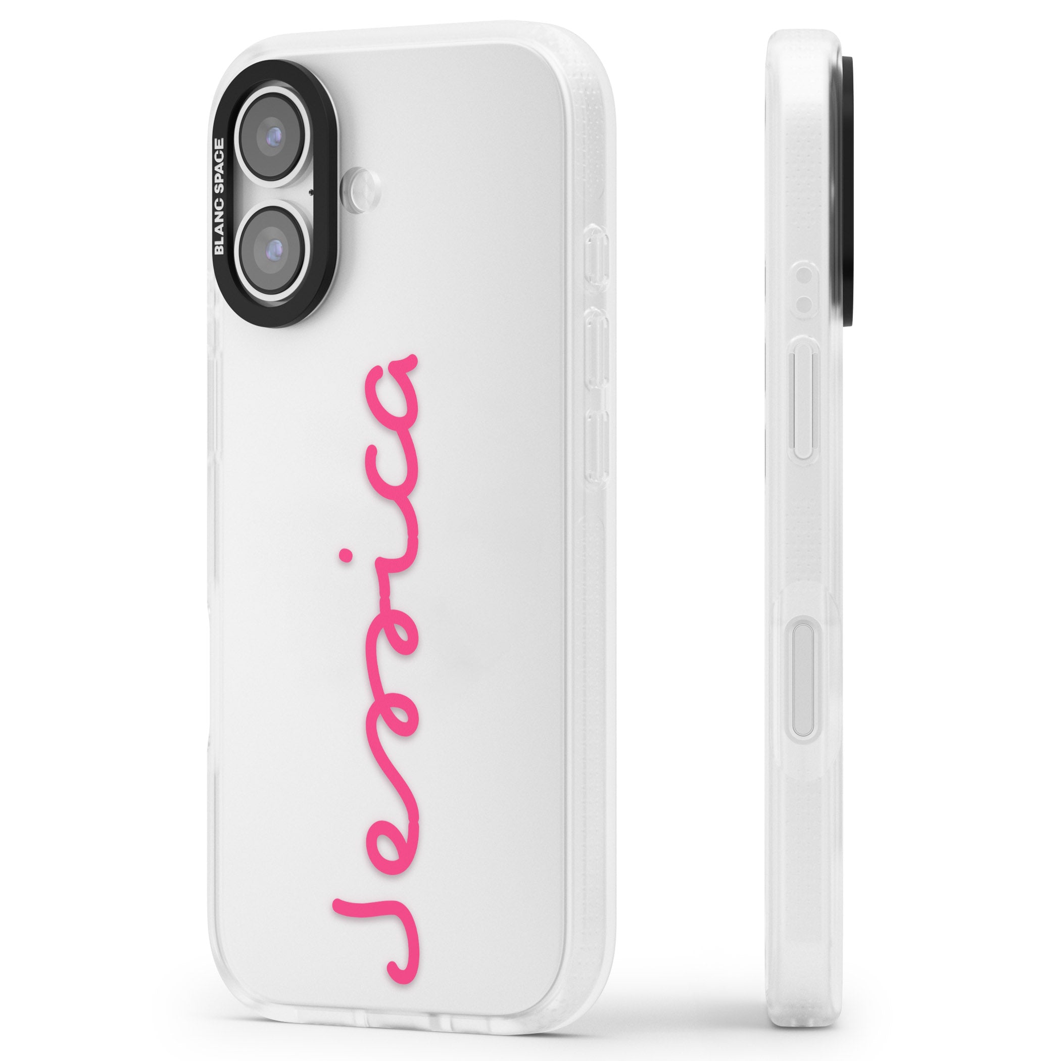 Personalised Summer Name iPhone 17 Impact Air Clear Phone Case Side Profile