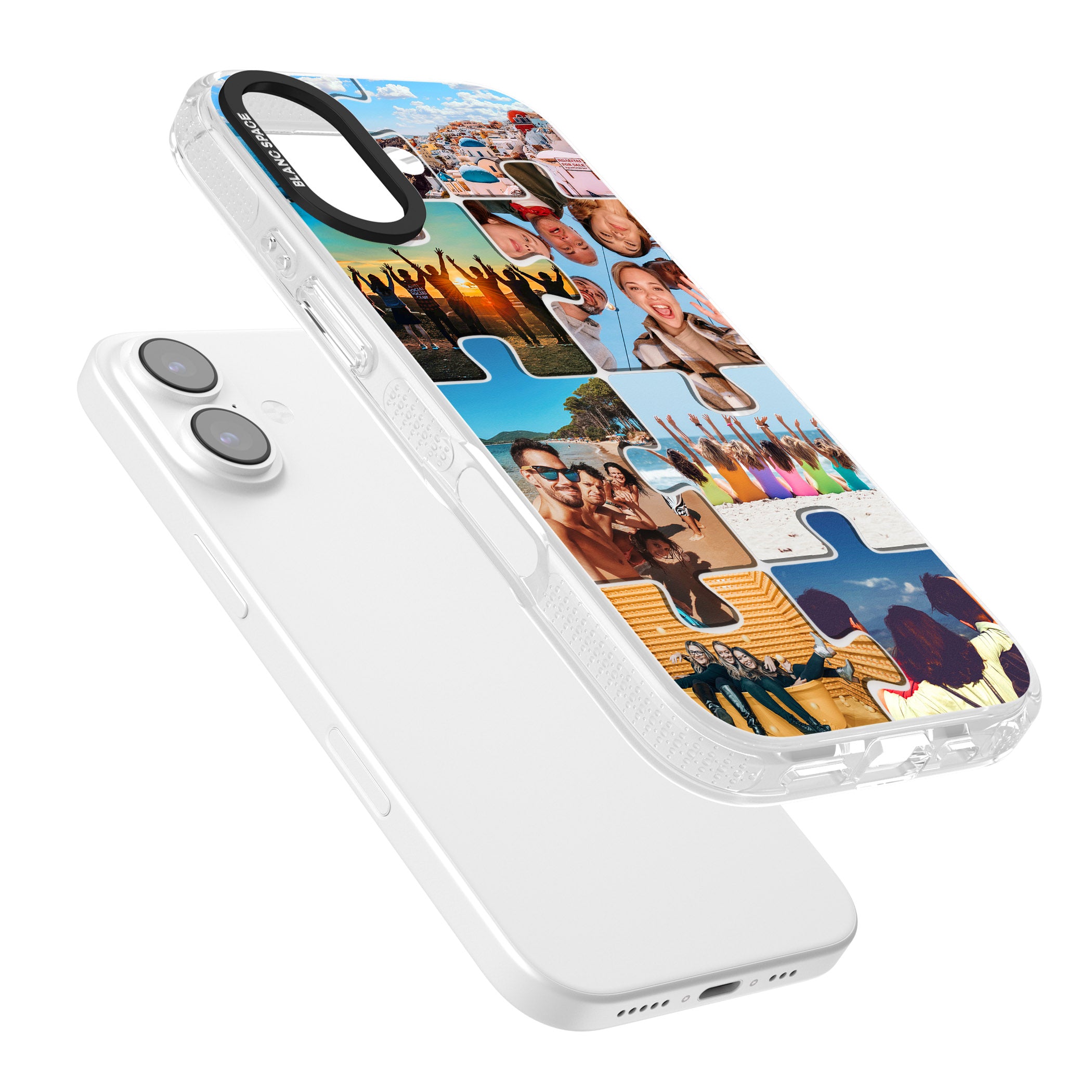 Personalised Jigsaw Photo Grid iPhone 17 Impact Air Clear Phone Case Colours