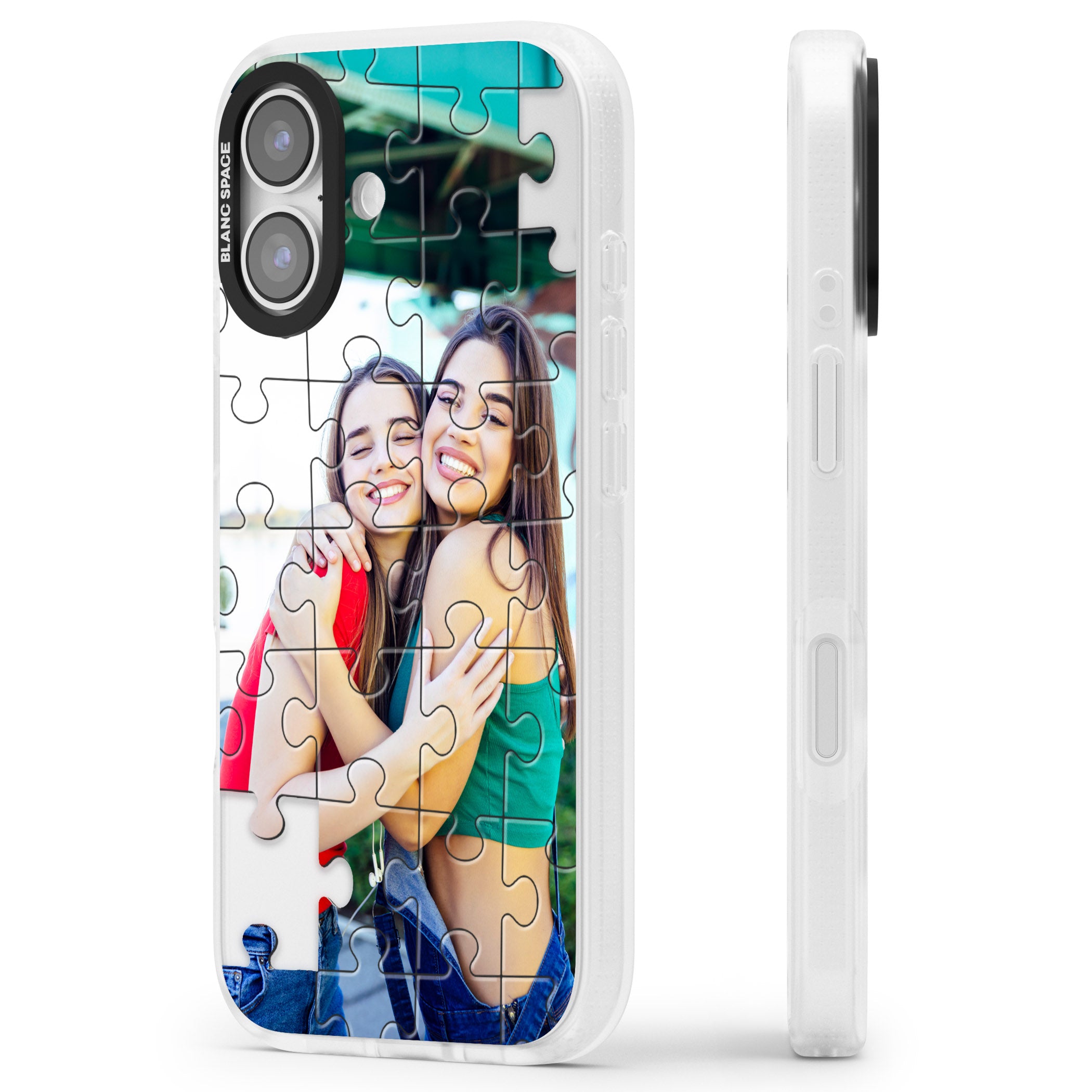 Personalised Jigsaw Puzzle Photo iPhone 17 Impact Air Clear Phone Case Side Profile
