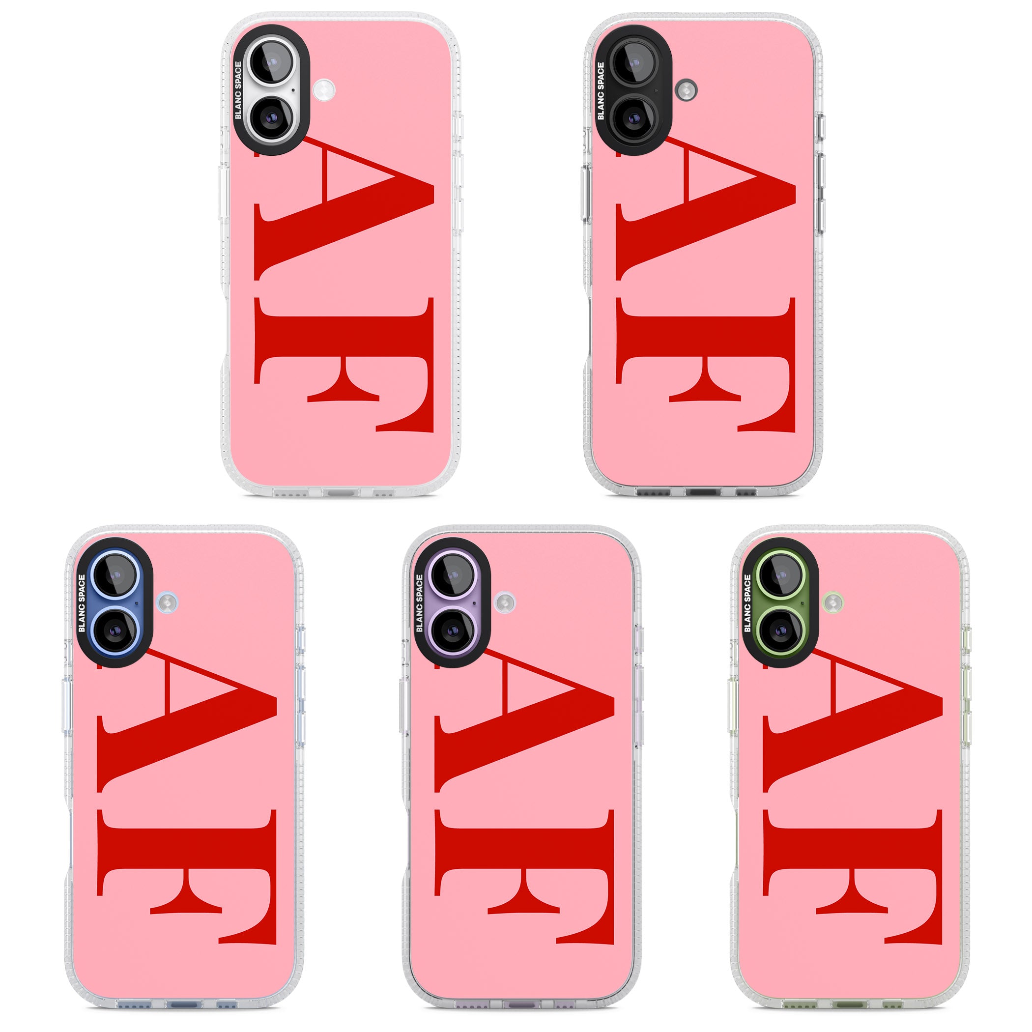 Personalised Red & Pink Letters iPhone 17 Impact Air Clear Phone Case APT Impact Protection