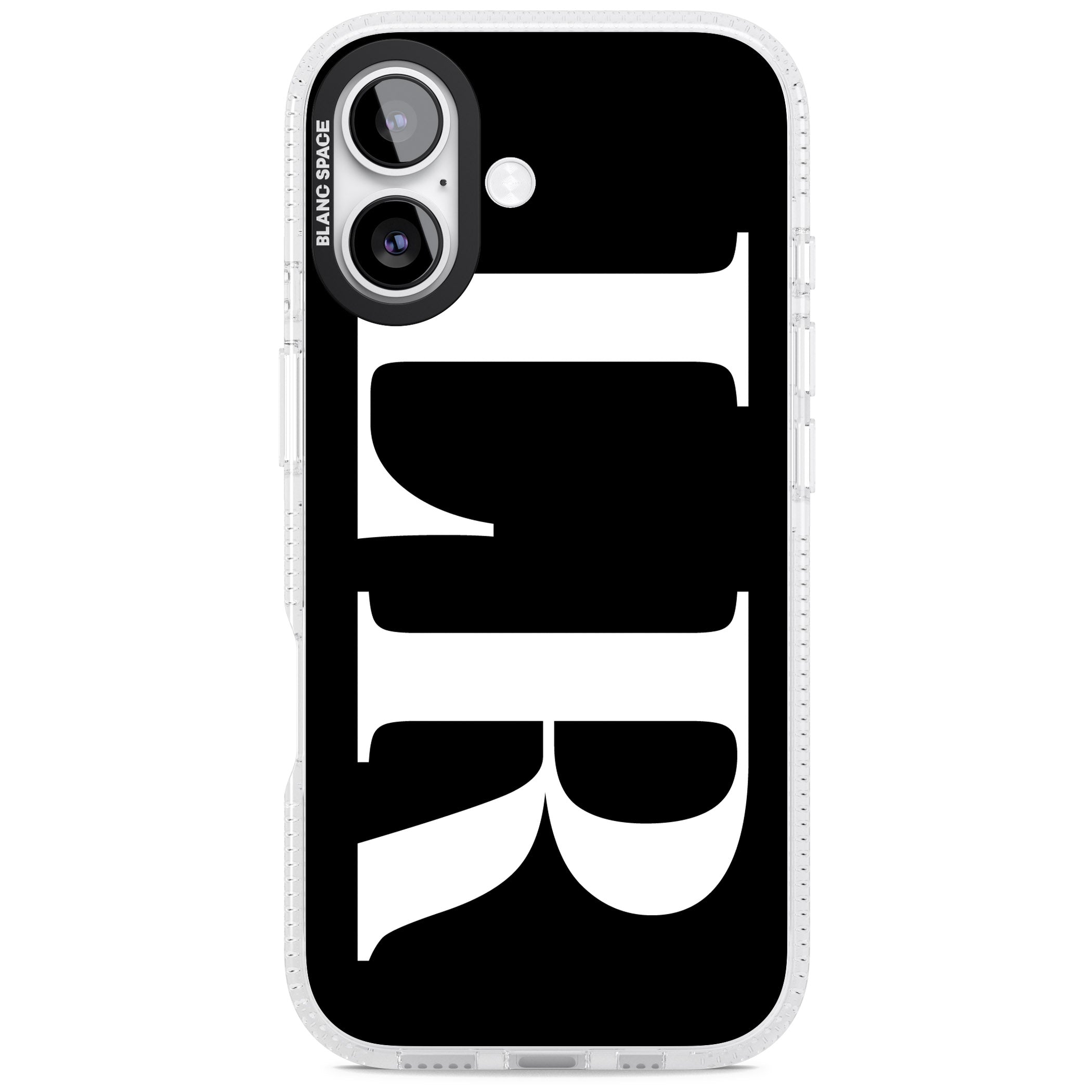 Personalised White & Black Letters iPhone 17 Impact Air Clear Phone Case