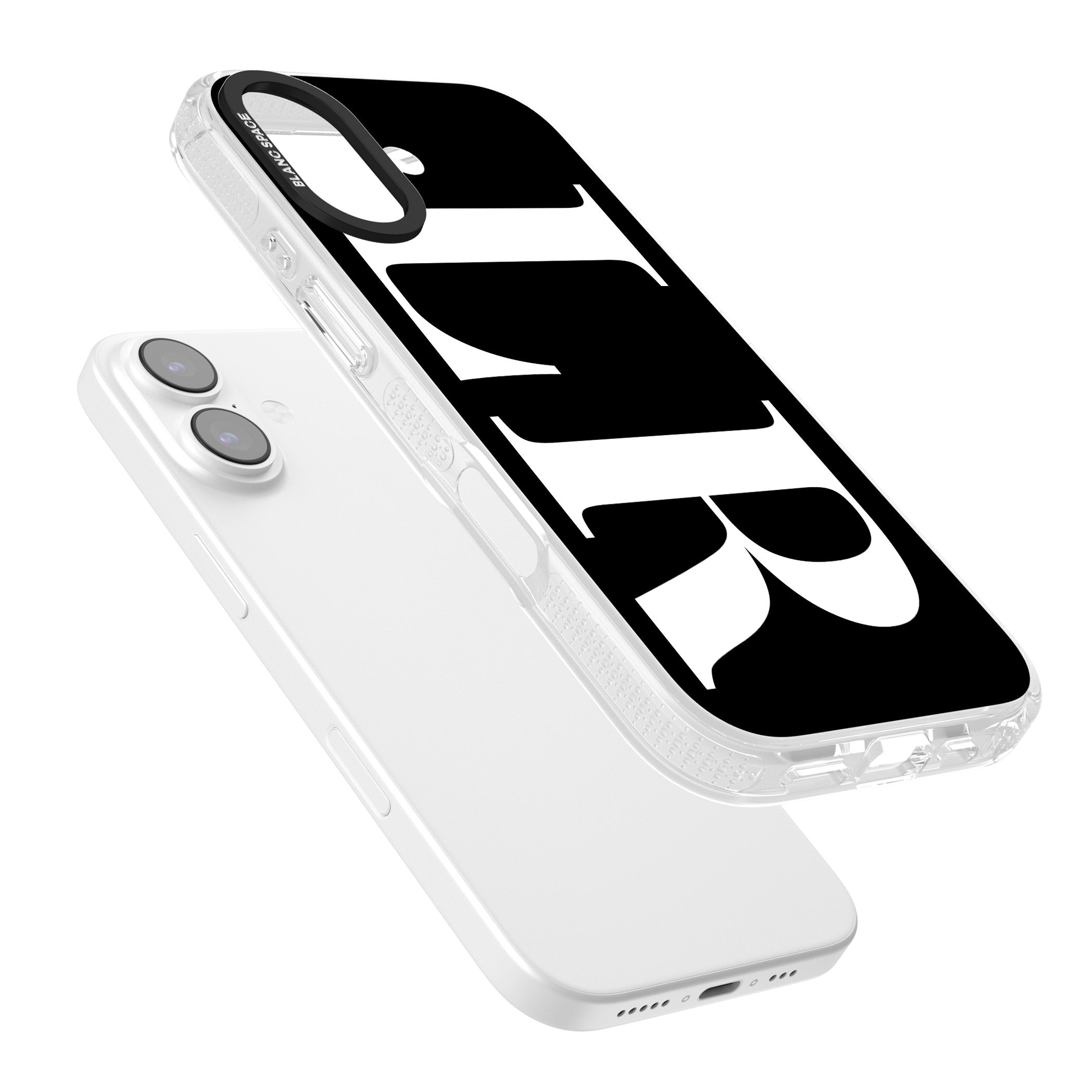 Personalised White & Black Letters iPhone 17 Impact Air Clear Phone Case Colours