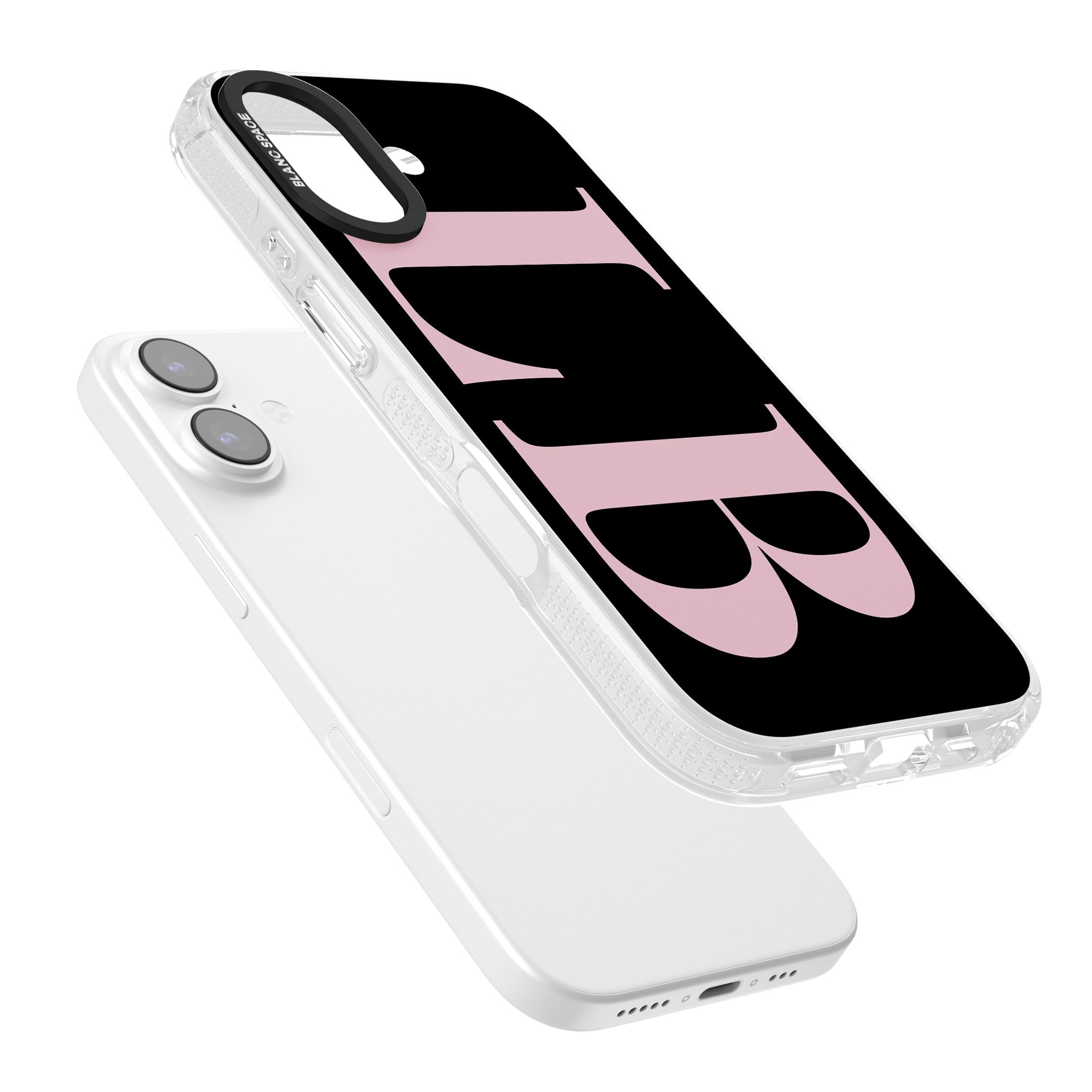 Personalised Pink & Black Green Letters iPhone 17 Impact Air Clear Phone Case Colours