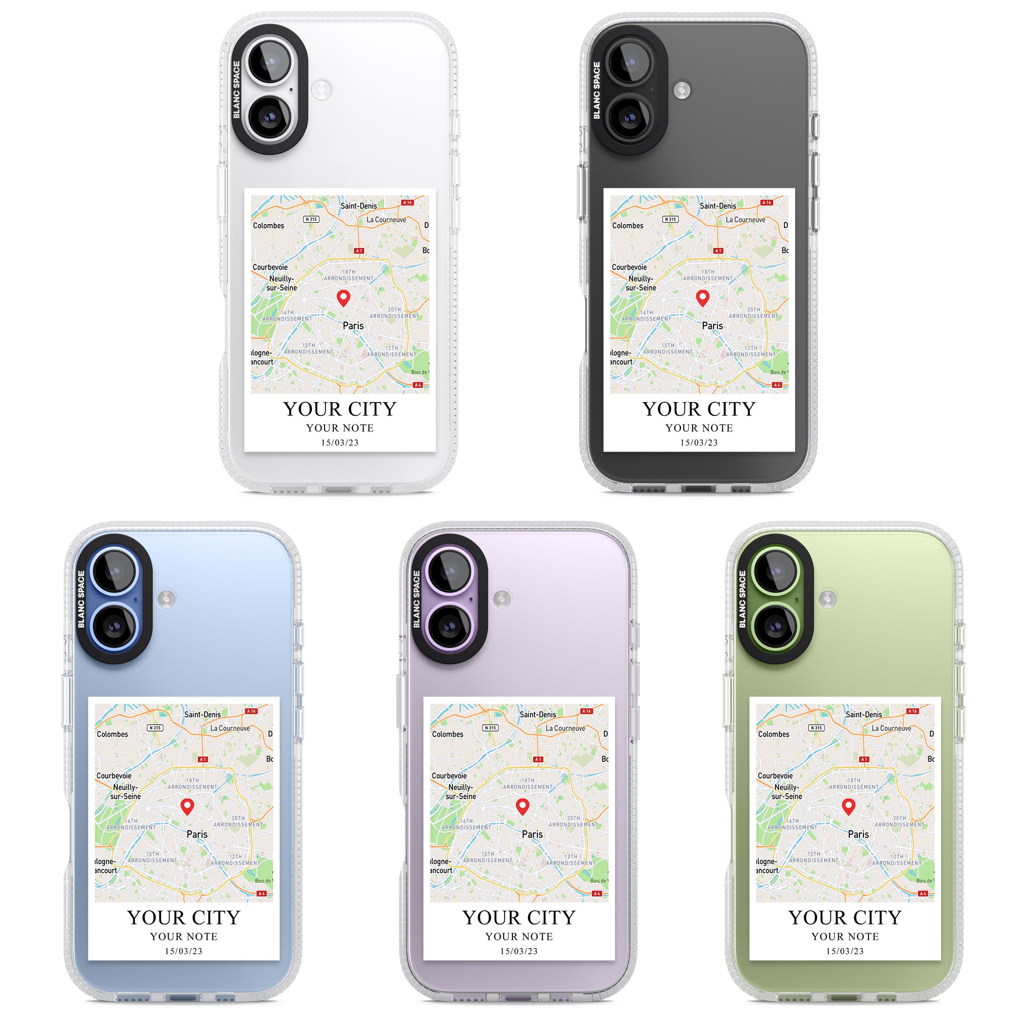 Personalised World Map iPhone 17 Impact Air Clear Phone Case APT Impact Protection