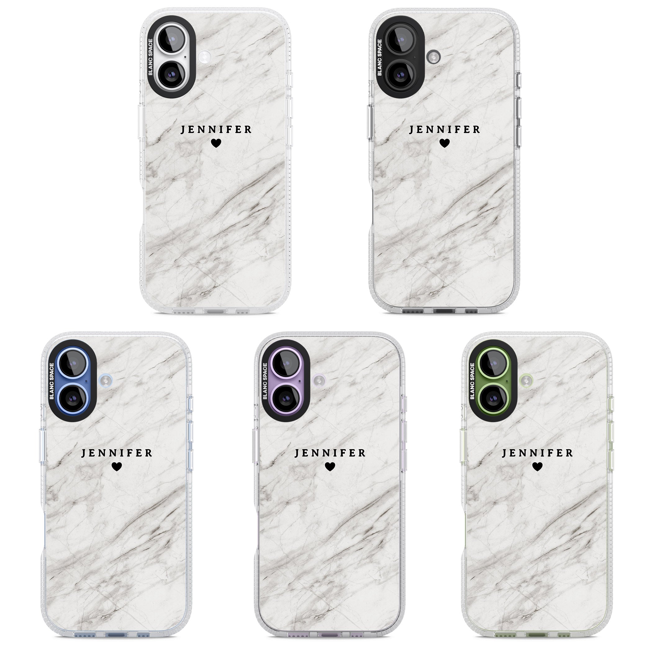 Personalised Light Grey Marble iPhone 17 Impact Air Clear Phone Case APT Impact Protection