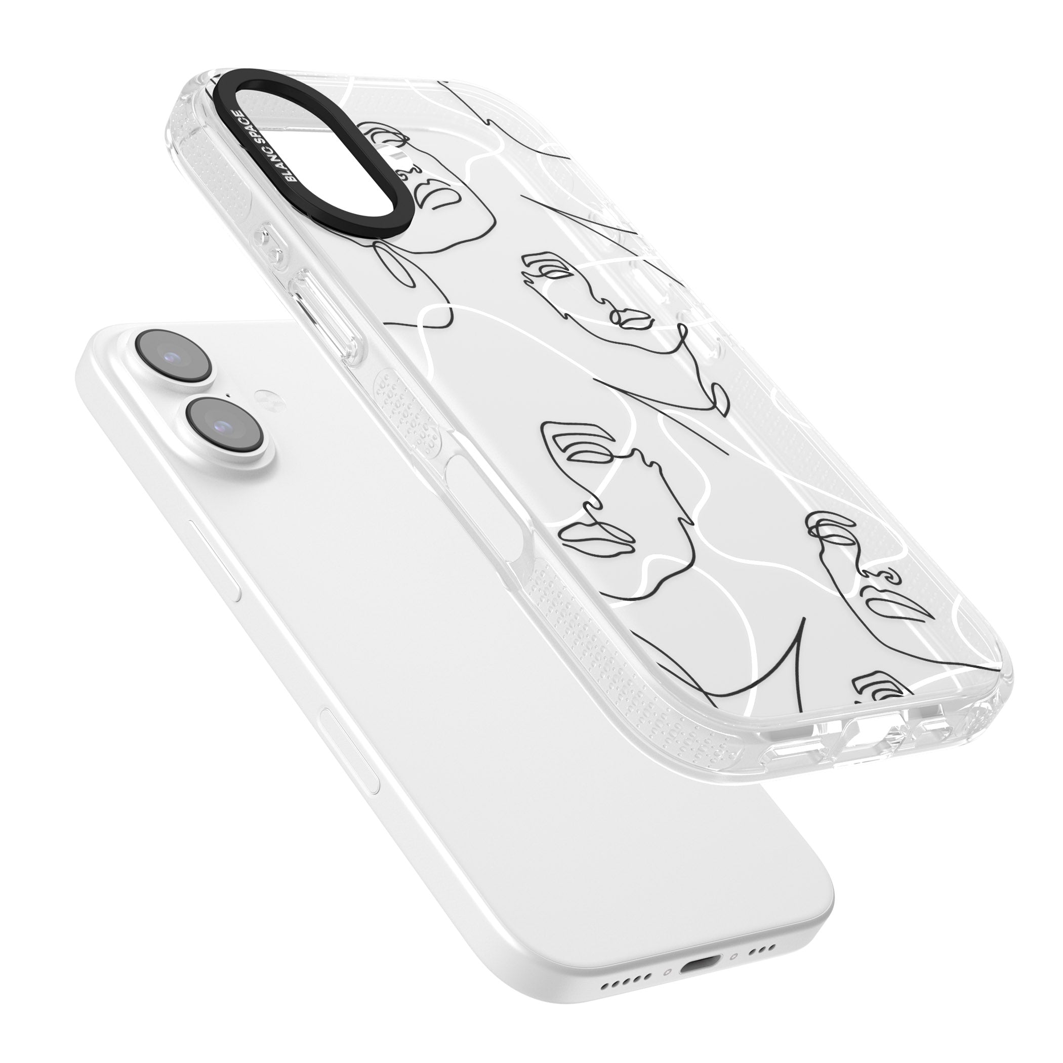 Personalised Abstract Faces iPhone 17 Impact Air Clear Phone Case Colours