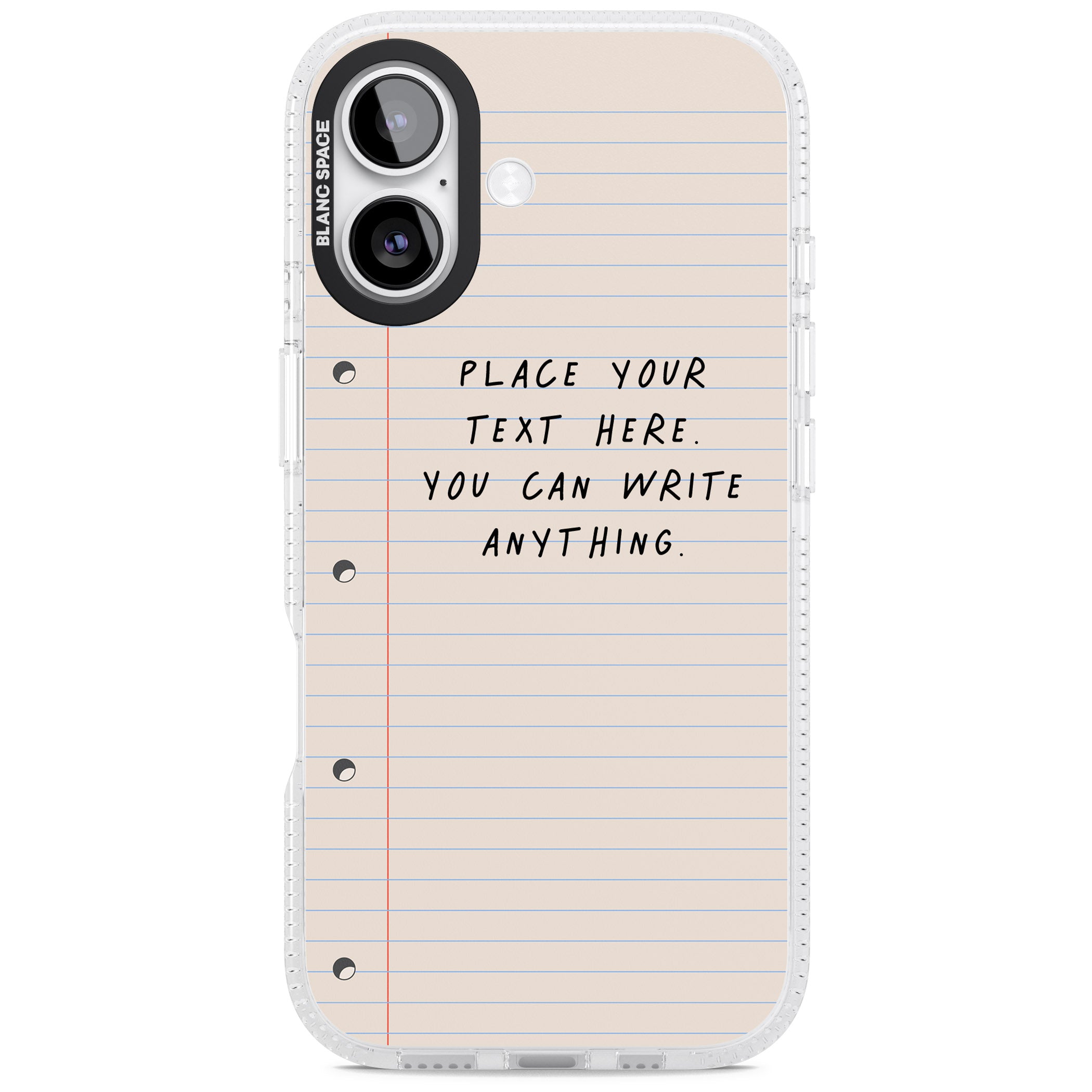 Personalised Lined Paper iPhone 17 Impact Air Clear Phone Case