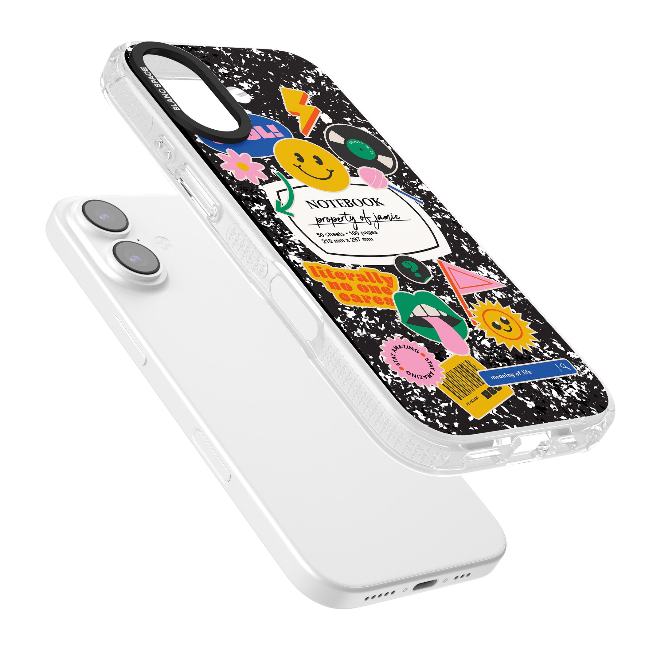 Personalised Quirky Notebook iPhone 17 Impact Air Clear Phone Case Colours