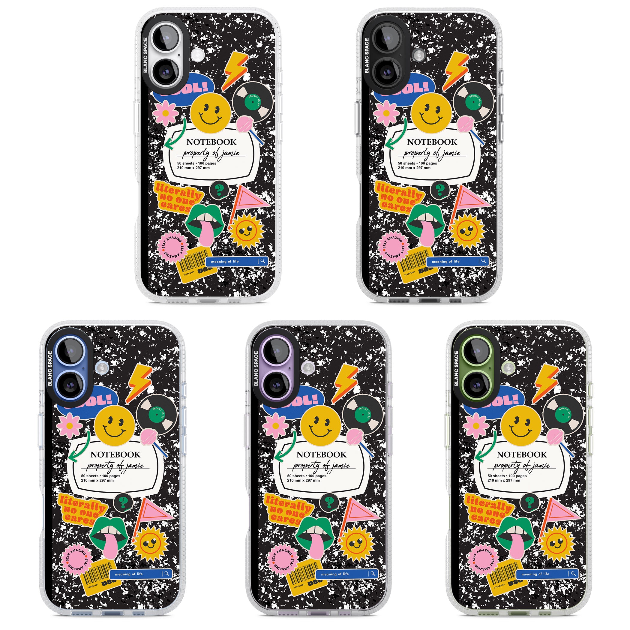 Personalised Quirky Notebook iPhone 17 Impact Air Clear Phone Case APT Impact Protection