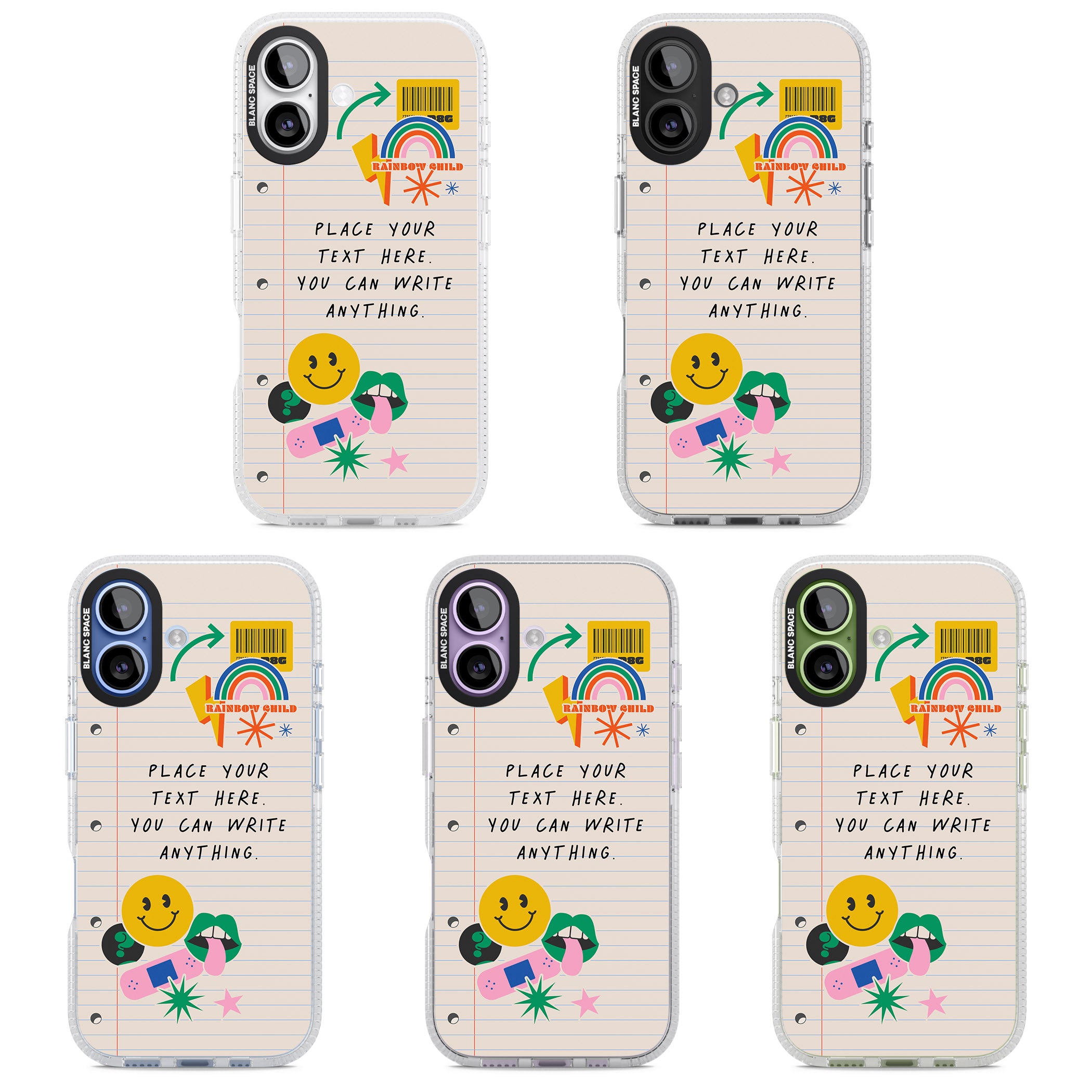Personalised Retro Rainbow Fun iPhone 17 Impact Air Clear Phone Case APT Impact Protection