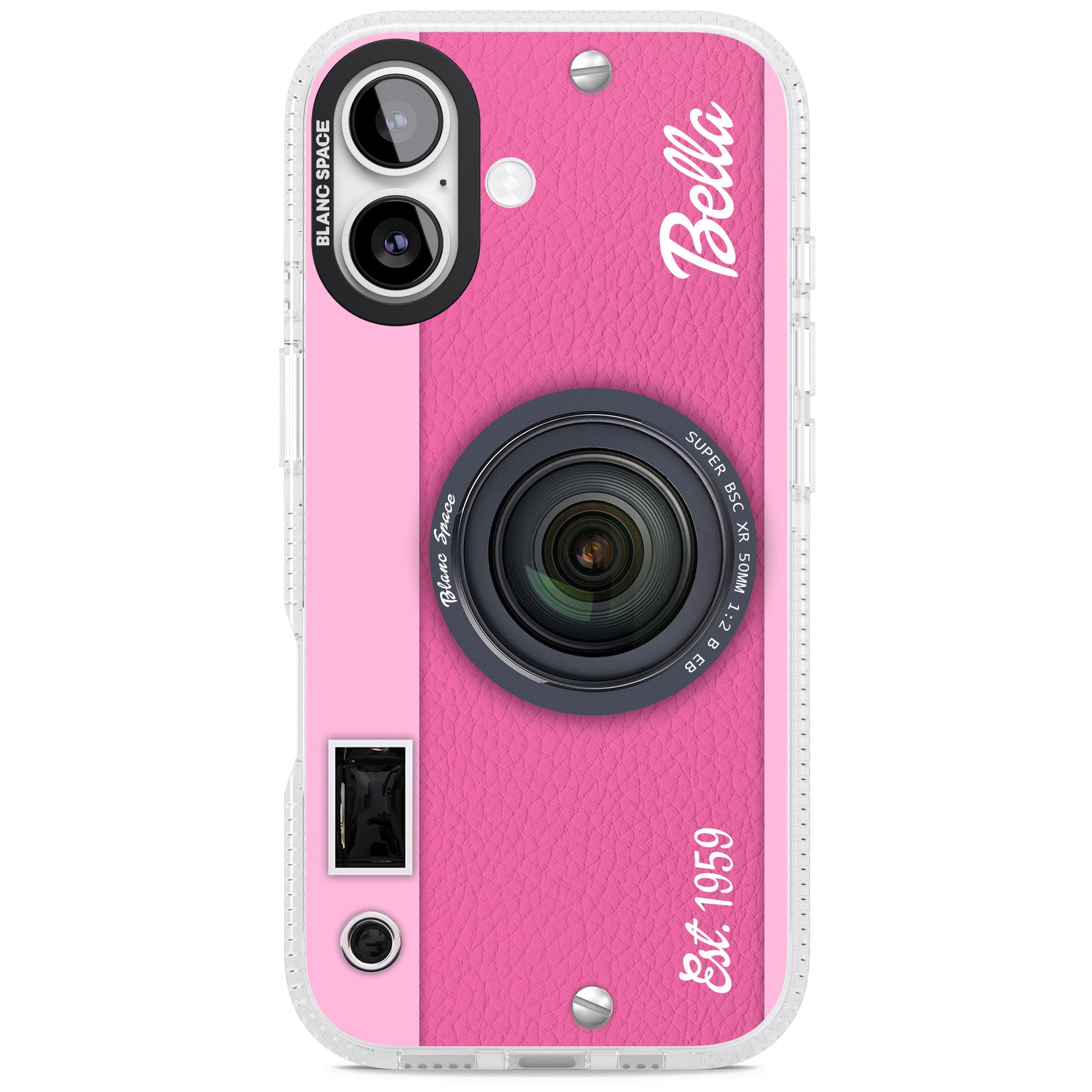 Personalised Pink Dream Camera iPhone 17 Impact Air Clear Phone Case