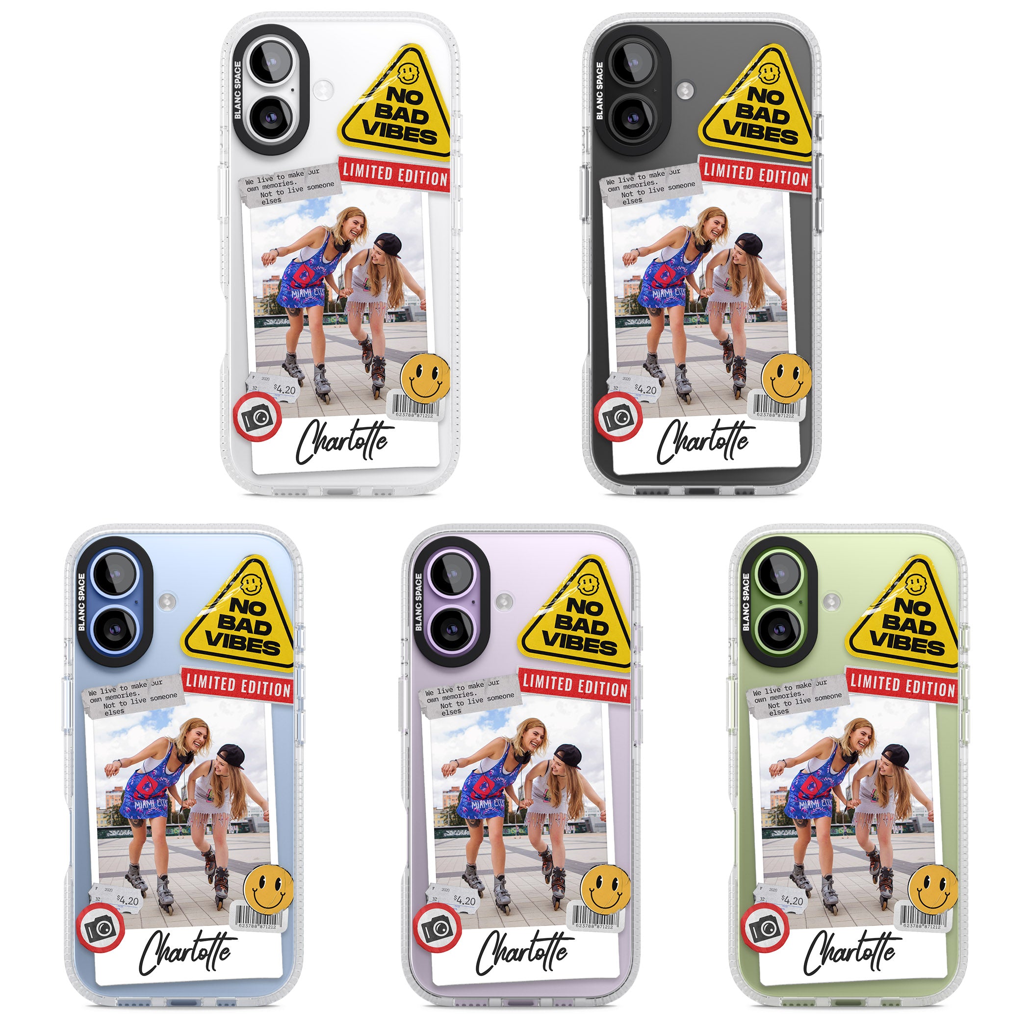 Personalised Sticker Mix Instant Photo iPhone 17 Impact Air Clear Phone Case APT Impact Protection