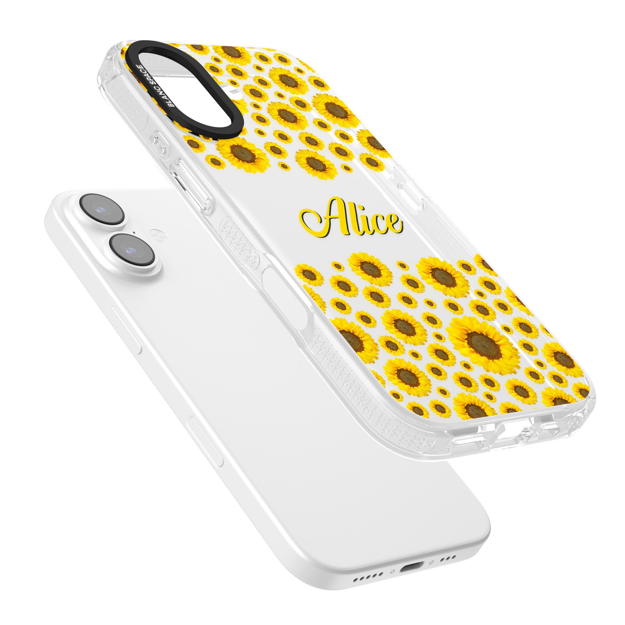 Personalised Sunflowers iPhone 17 Impact Air Clear Phone Case Colours