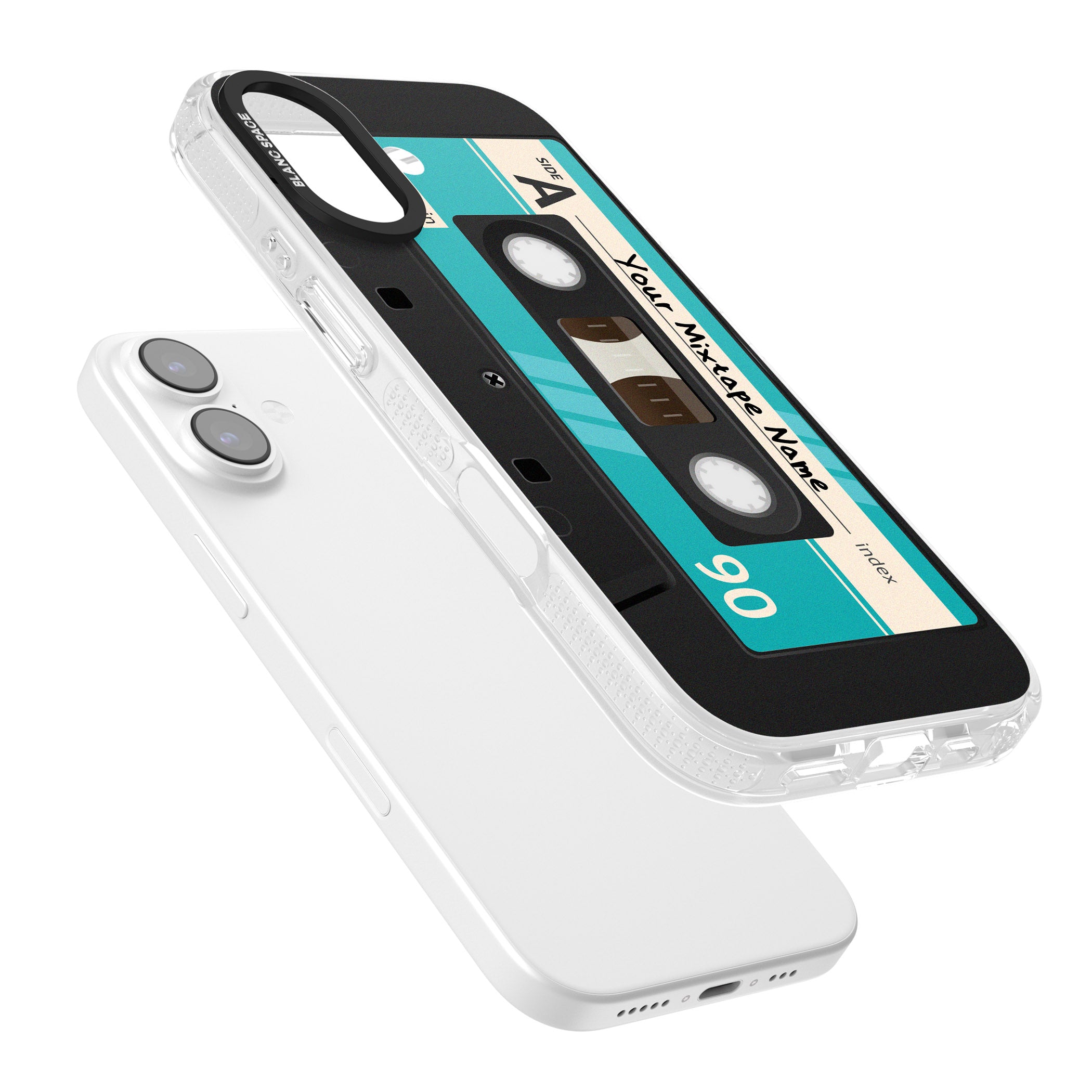 Personalised Retro Mixtape Dark iPhone 17 Impact Air Clear Phone Case Colours