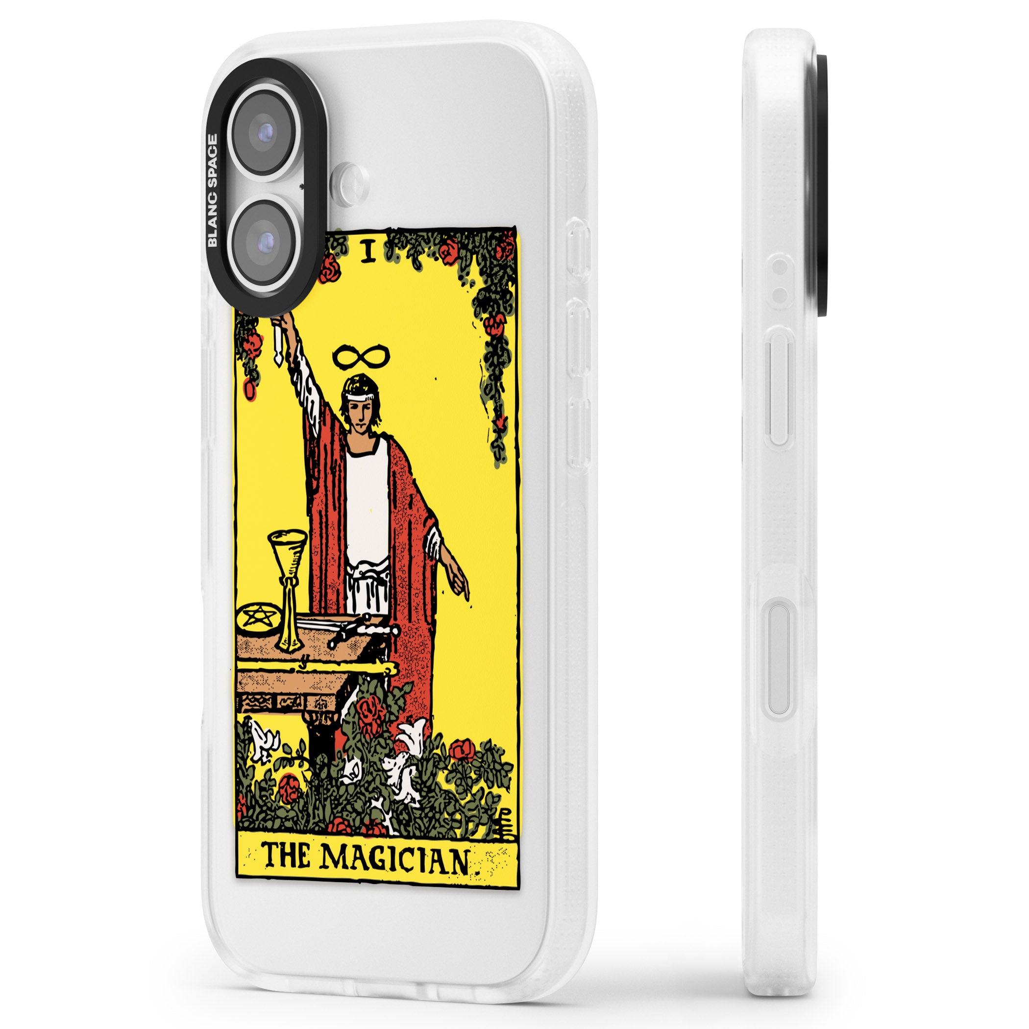 Personalised The Magician Tarot Card (Color) iPhone 17 Impact Air Clear Phone Case Side Profile