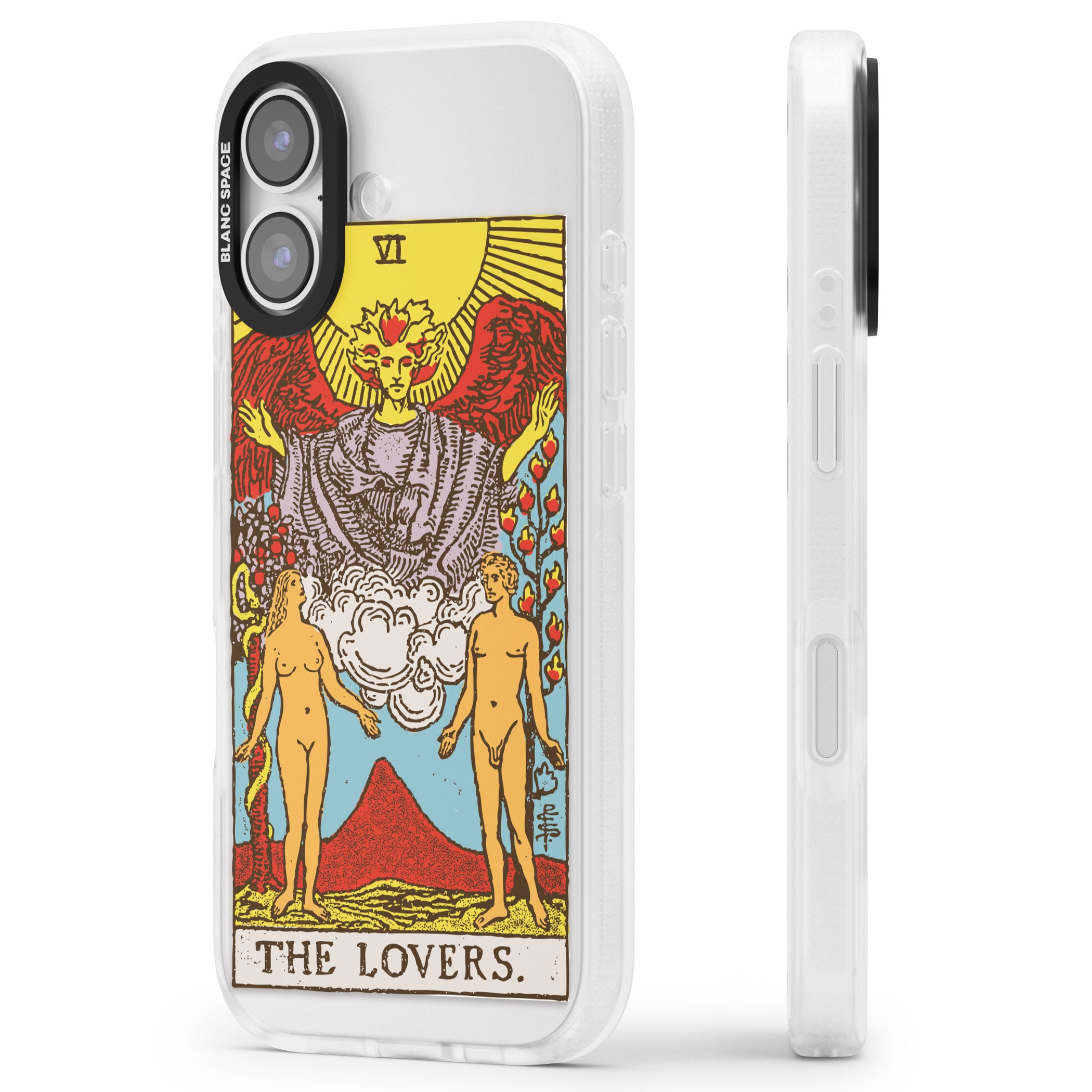 Personalised The Lovers Tarot Card (Color) iPhone 17 Impact Air Clear Phone Case Side Profile