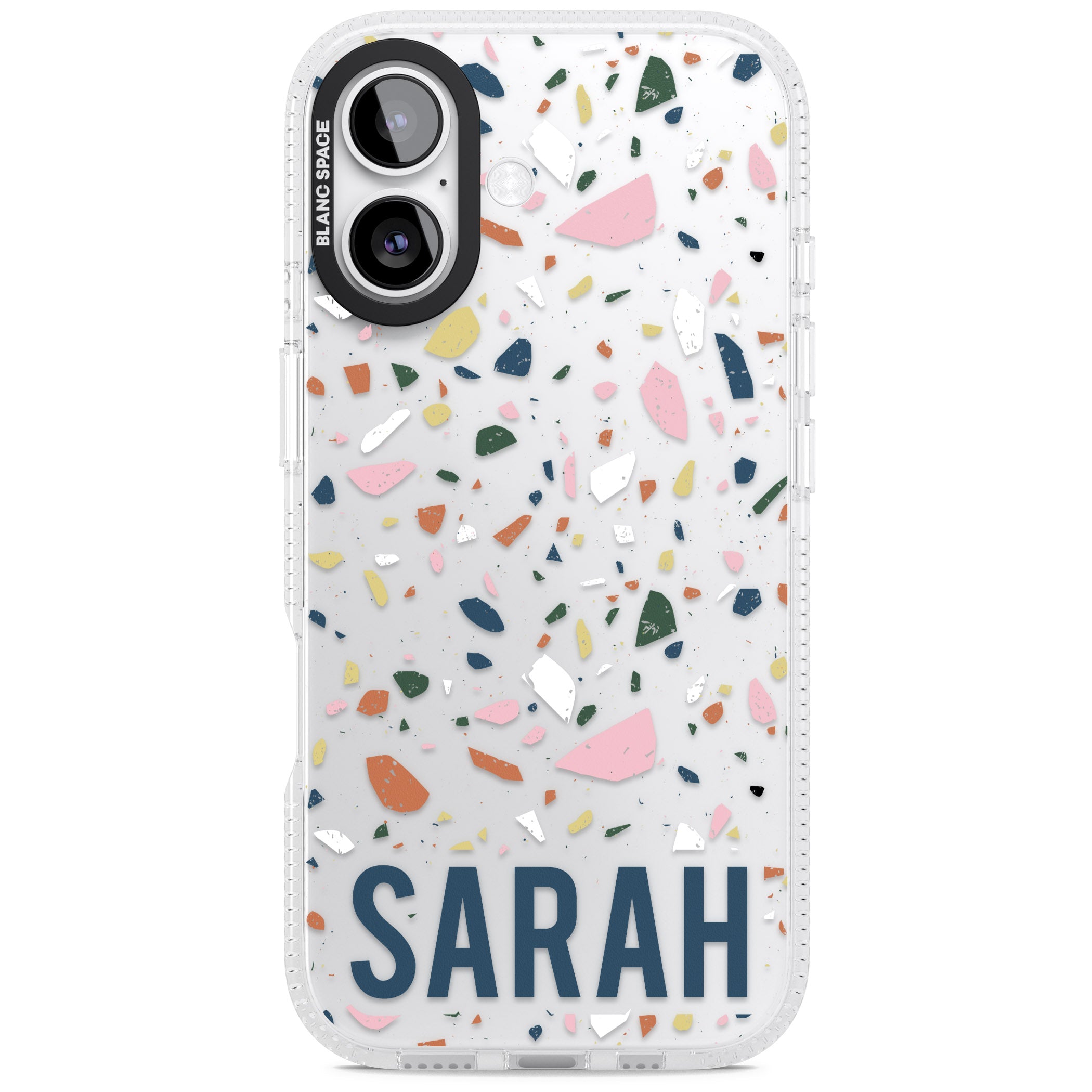 Personalised Terrazzo iPhone 17 Impact Air Clear Phone Case