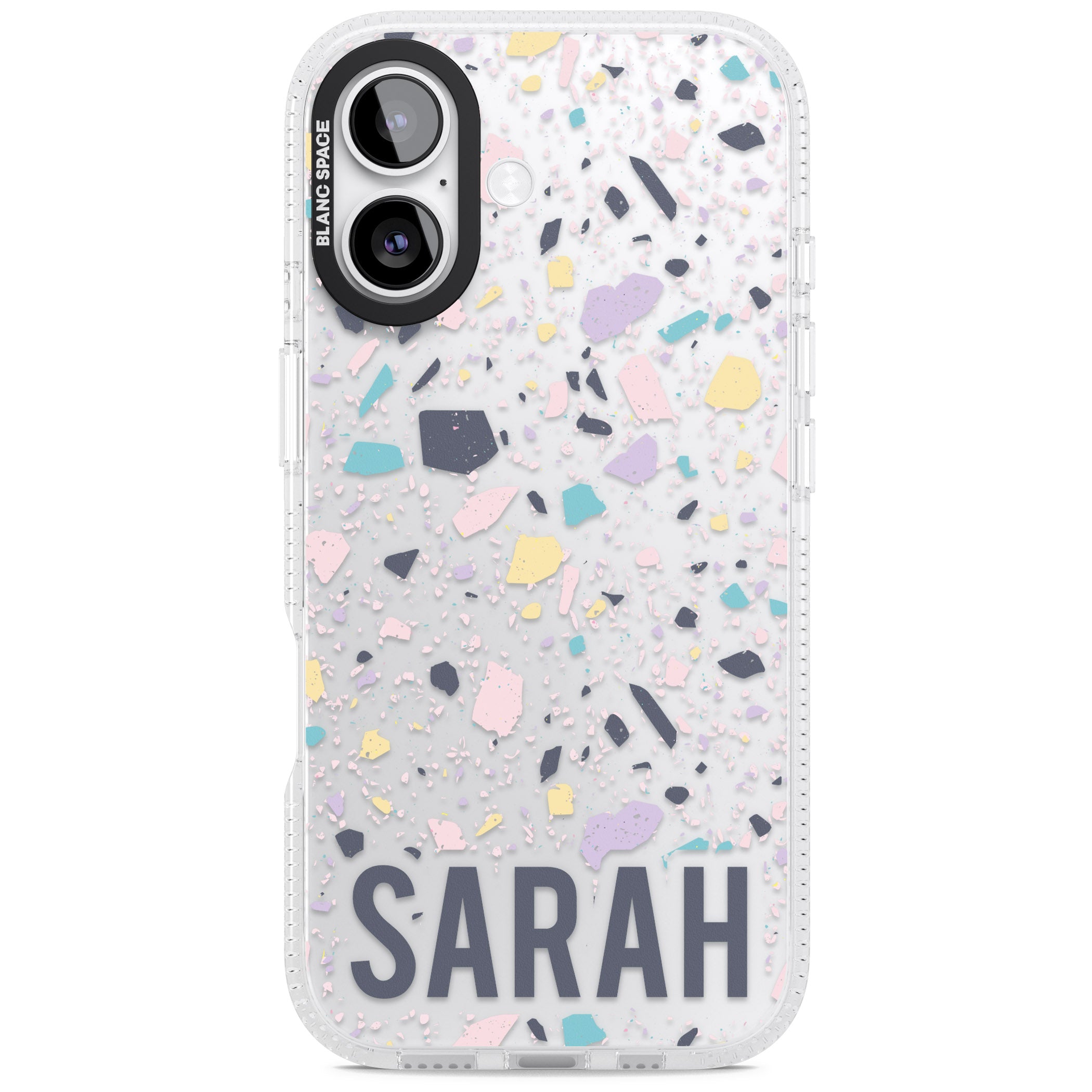 Personalised Pastel Terrazzo iPhone 17 Impact Air Clear Phone Case