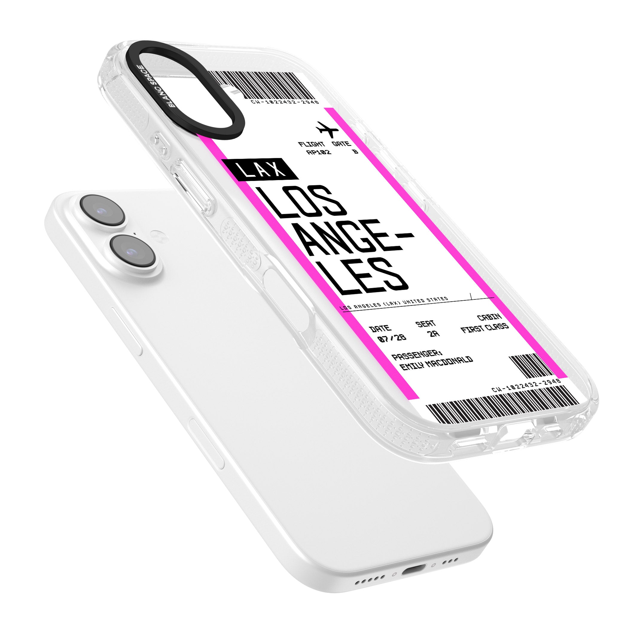 Personalised Los Angeles Boarding Pass iPhone 17 Impact Air Clear Phone Case Colours