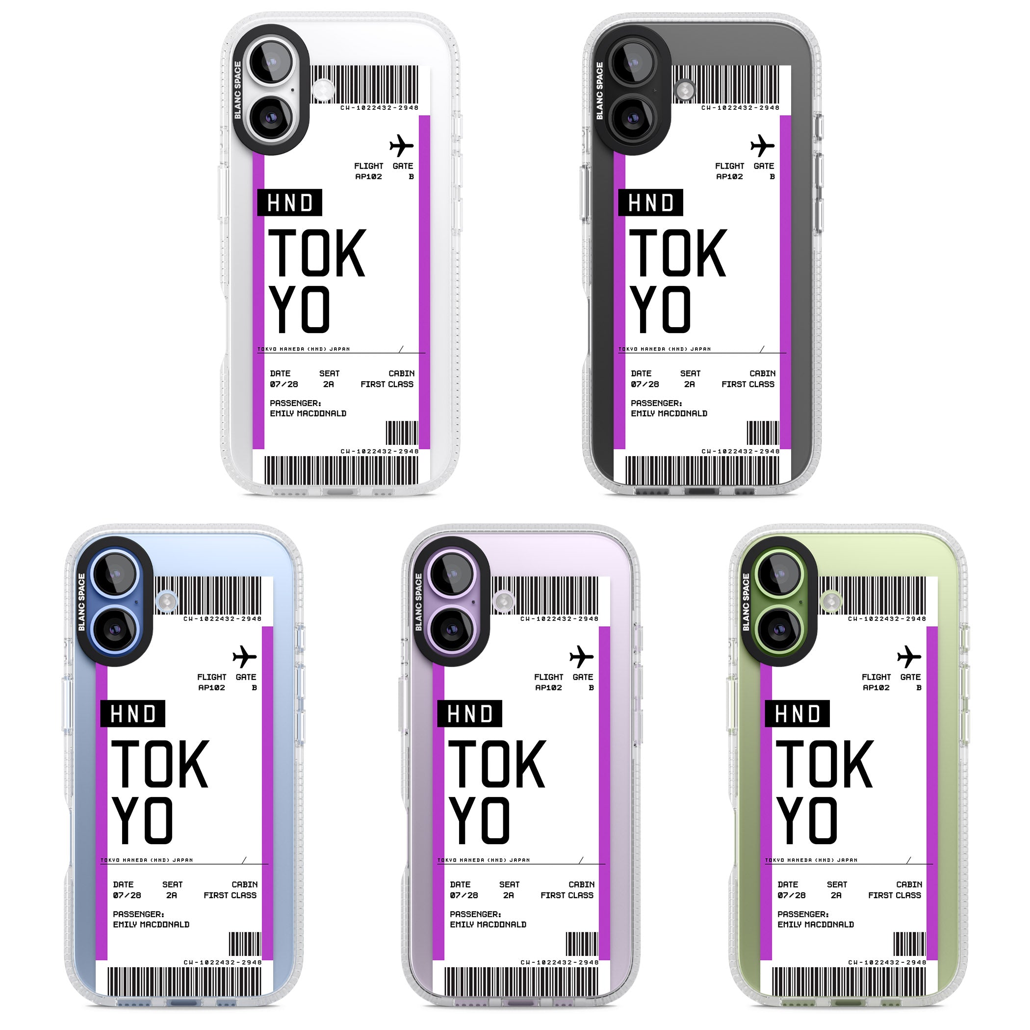 Personalised Tokyo Boarding Pass iPhone 17 Impact Air Clear Phone Case APT Impact Protection