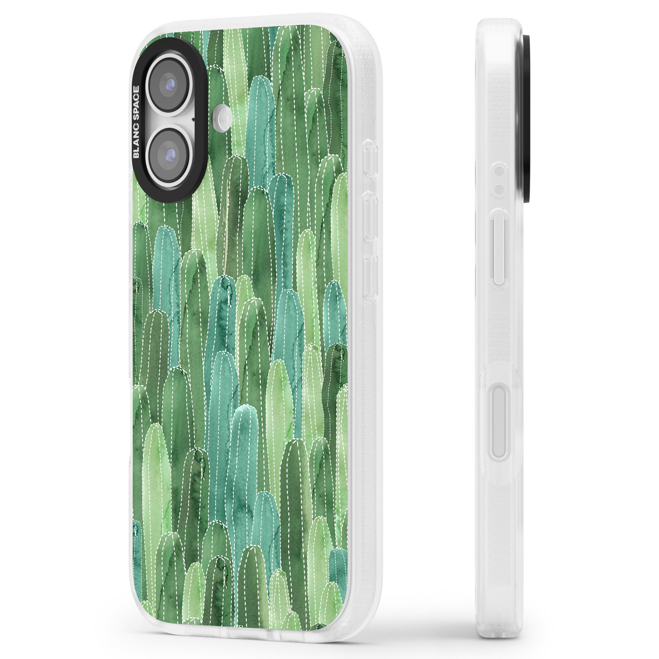 Skinny Cacti iPhone 17 Impact Air Clear Phone Case Side Profile