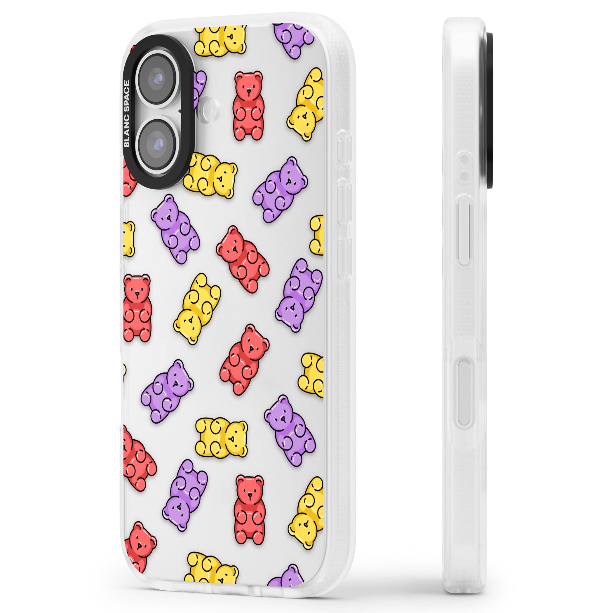 Gummy Bear Pattern iPhone 17 Impact Air Clear Phone Case Side Profile