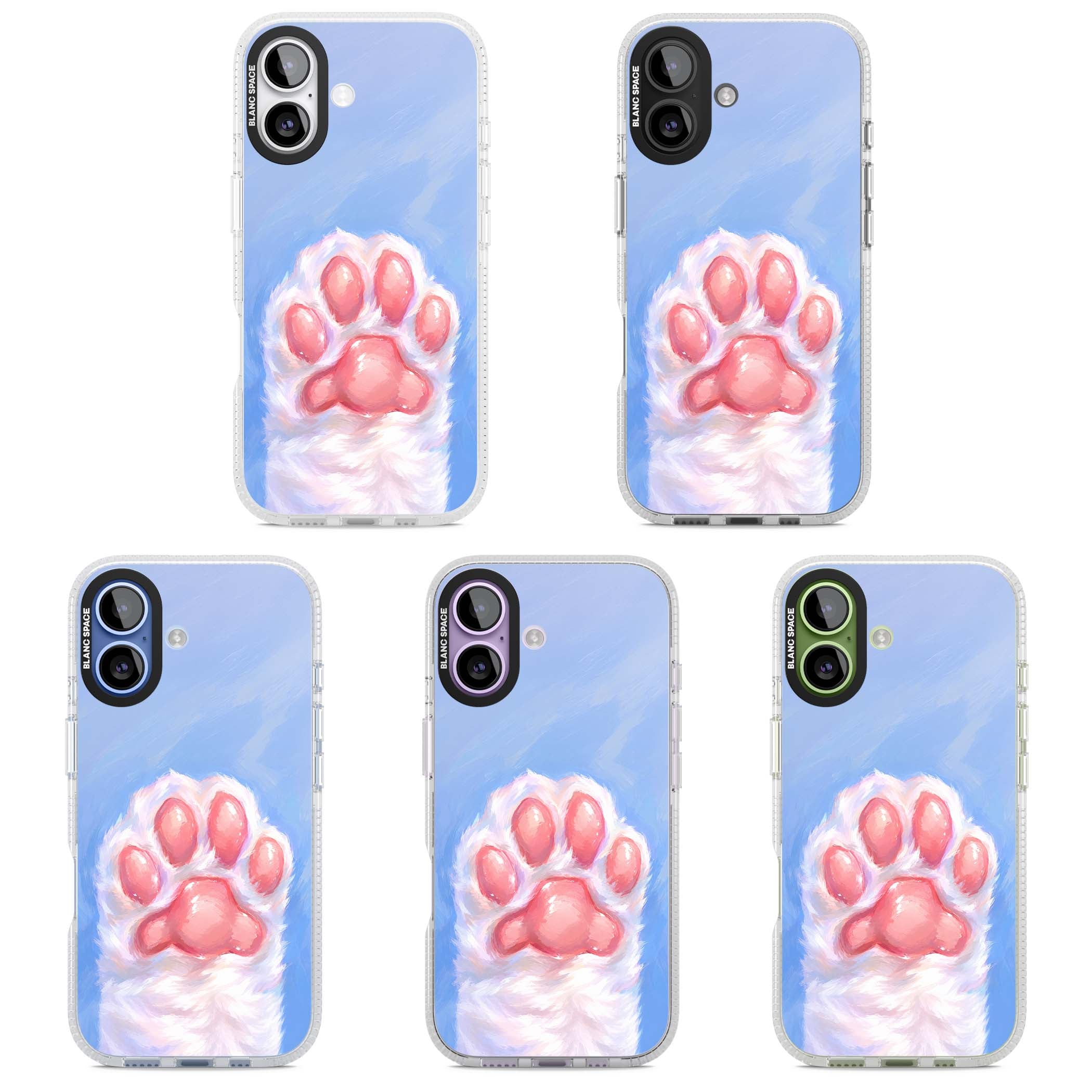 Soft White Paw cute iPhone case | Clear Case Impact Air case for iPhone 17