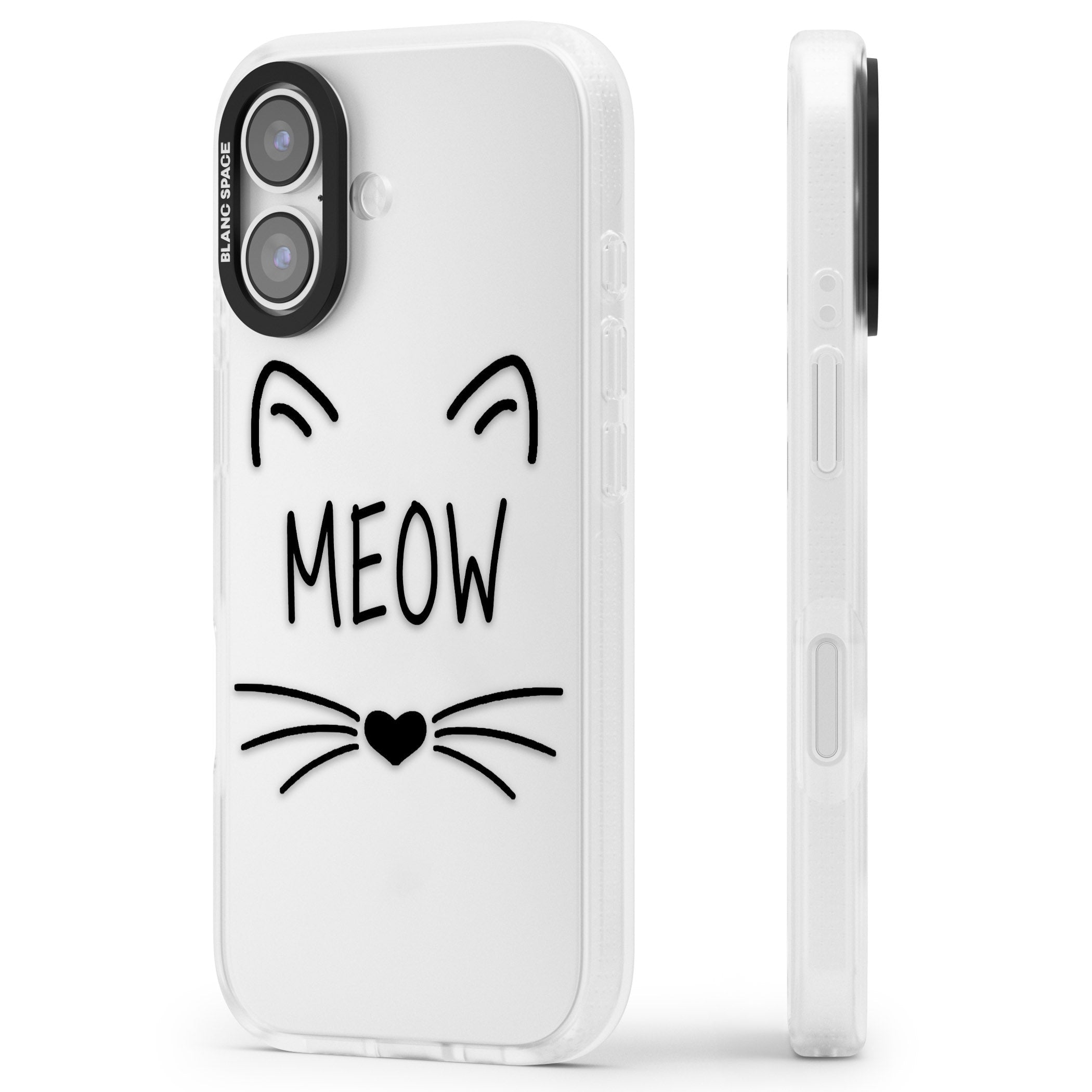 Cat Whiskers iPhone 17 Impact Air Clear Phone Case Side Profile