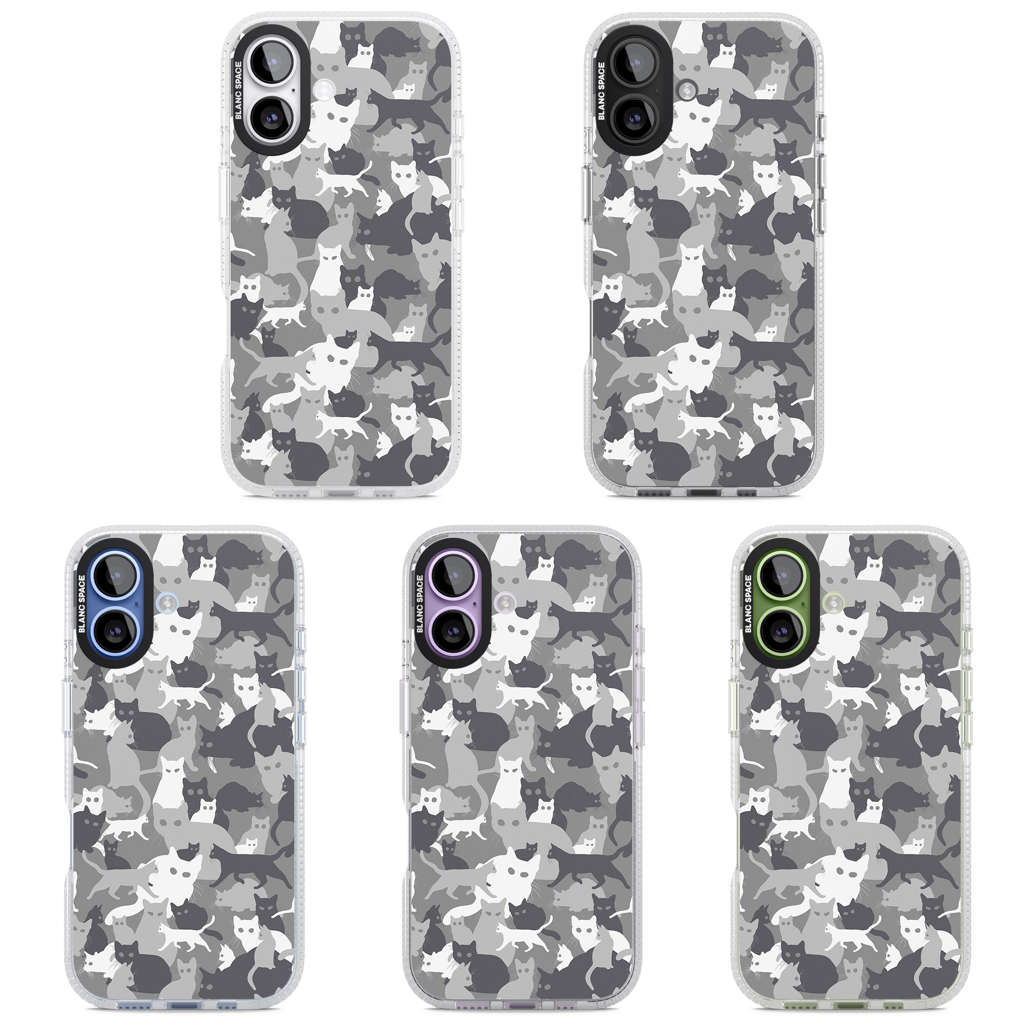 Dark Grey Cat Camouflage iPhone 17 Impact Air Clear Phone Case APT Impact Protection