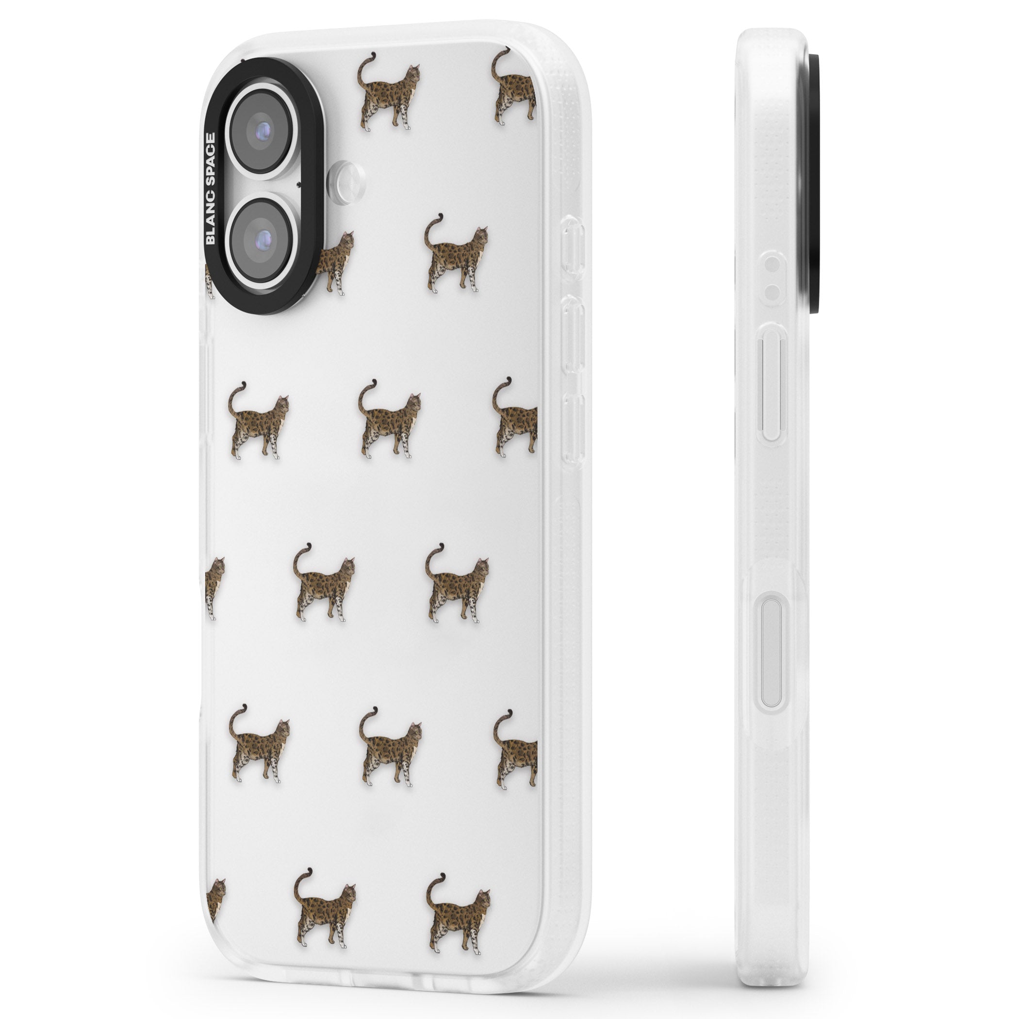Bengal Cat Pattern iPhone 17 Impact Air Clear Phone Case Side Profile