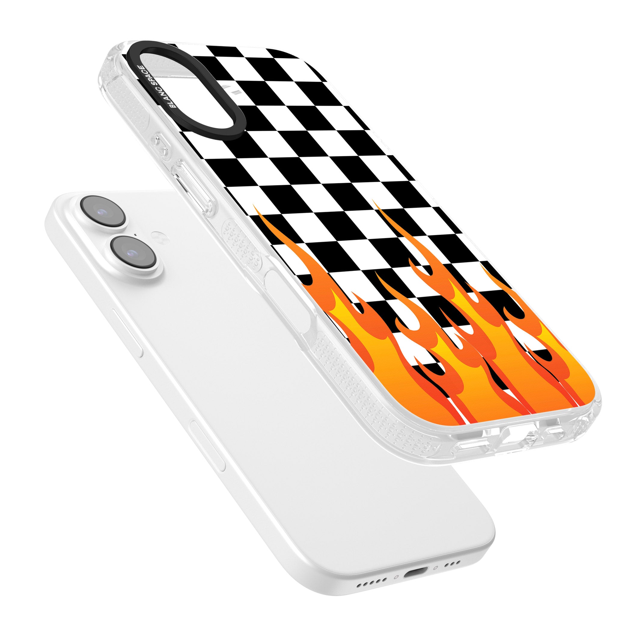 Checkered Fire iPhone 17 Impact Air Clear Phone Case Colours
