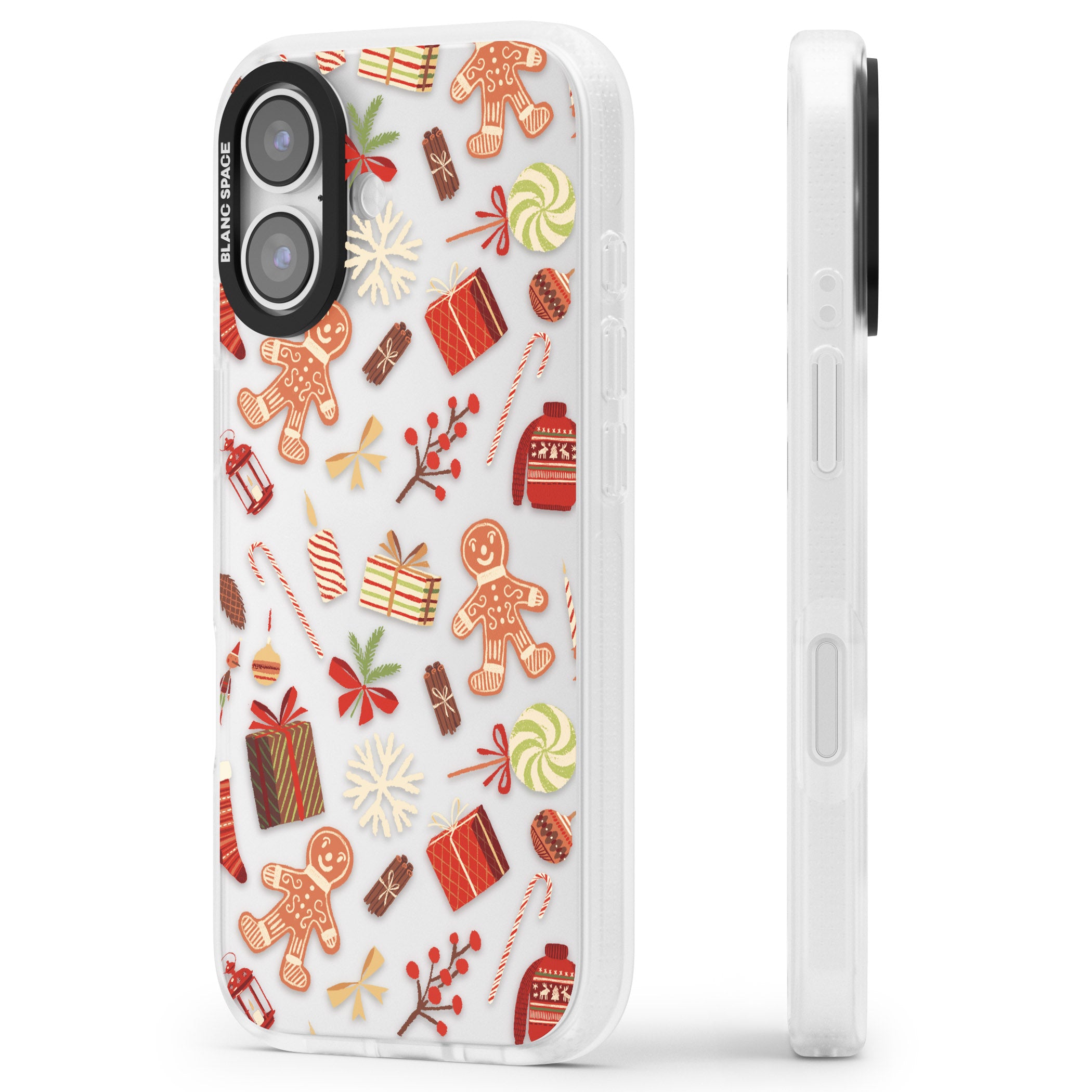 Christmas Assortments iPhone 17 Impact Air Clear Phone Case Side Profile