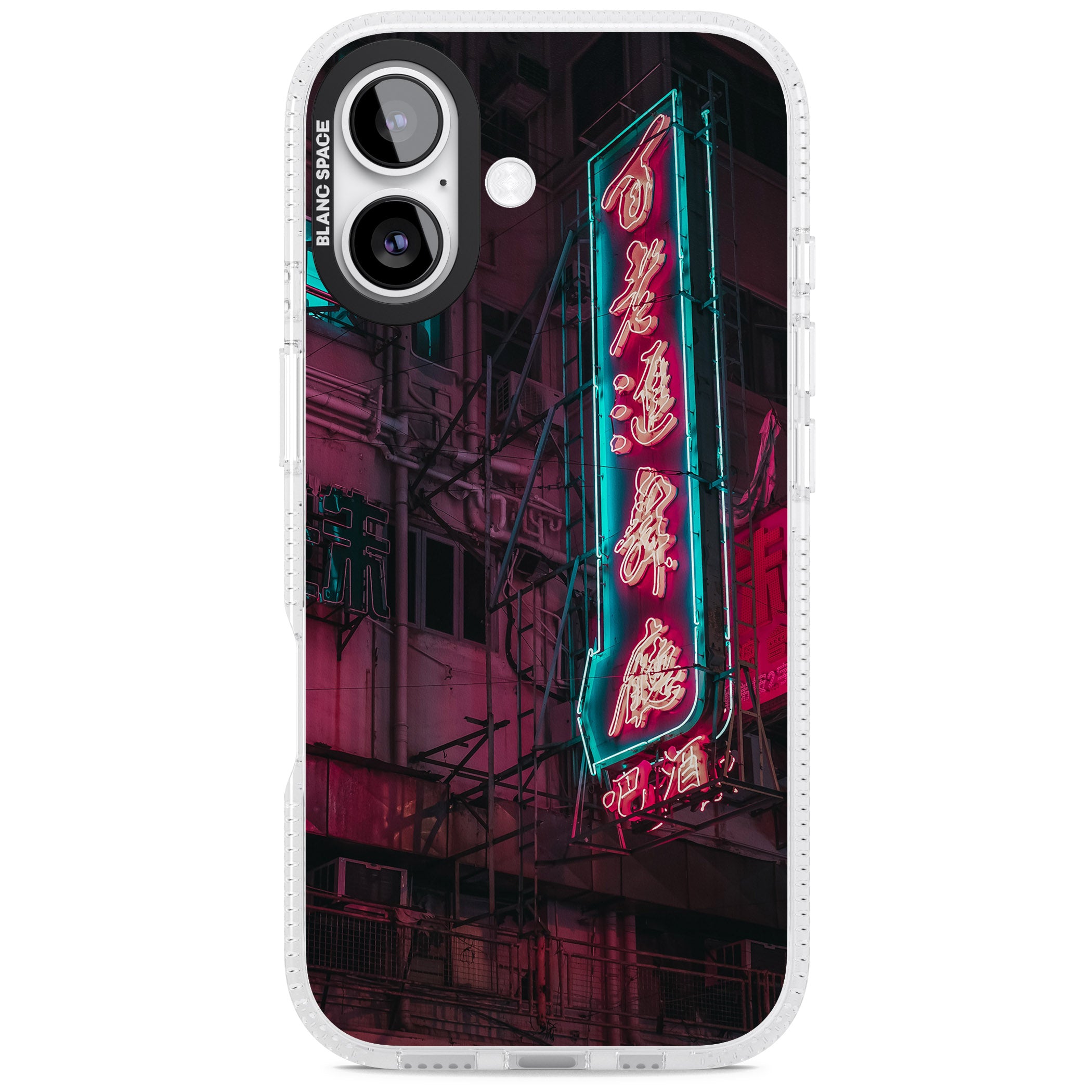 Neon Kanji Cityscape iPhone 17 Impact Air Clear Phone Case