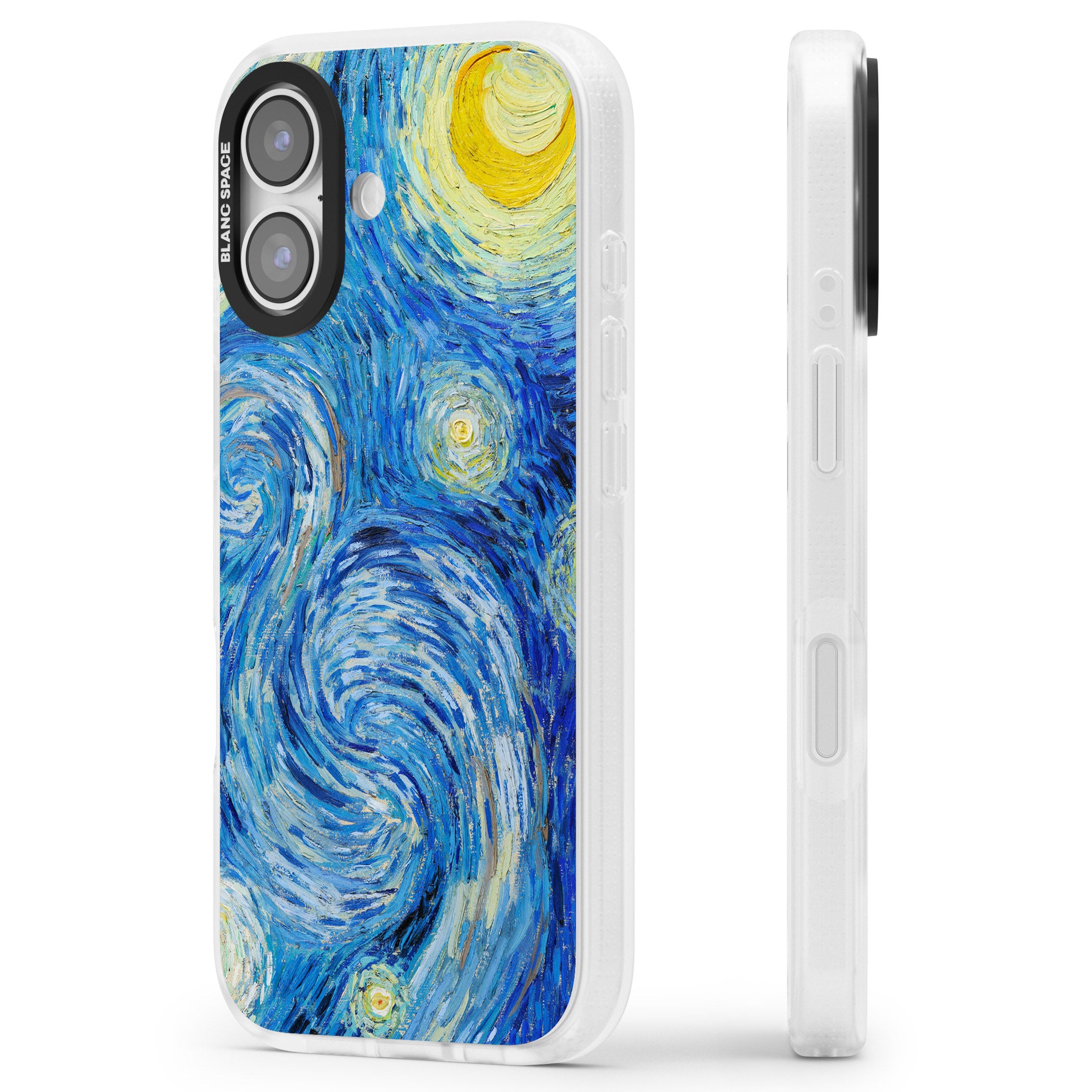 The Starry Night By Vincent Van Gogh iPhone 17 Impact Air Clear Phone Case Side Profile