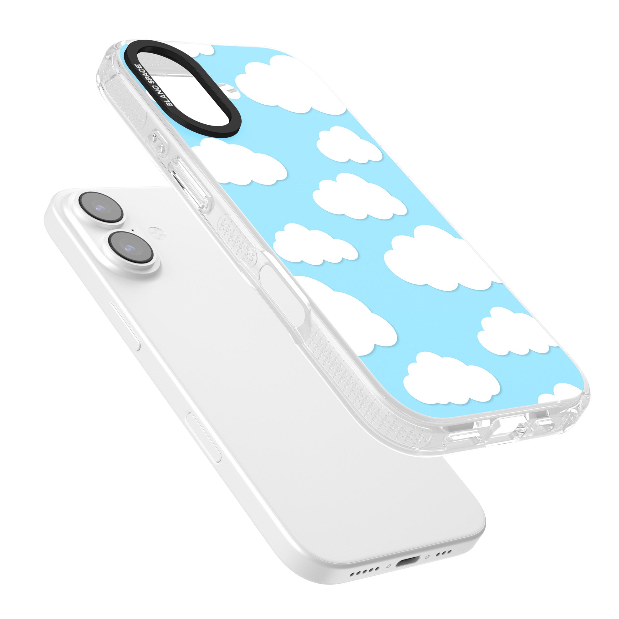Blue Sky & Clouds Pattern iPhone 17 Impact Air Clear Phone Case Colours