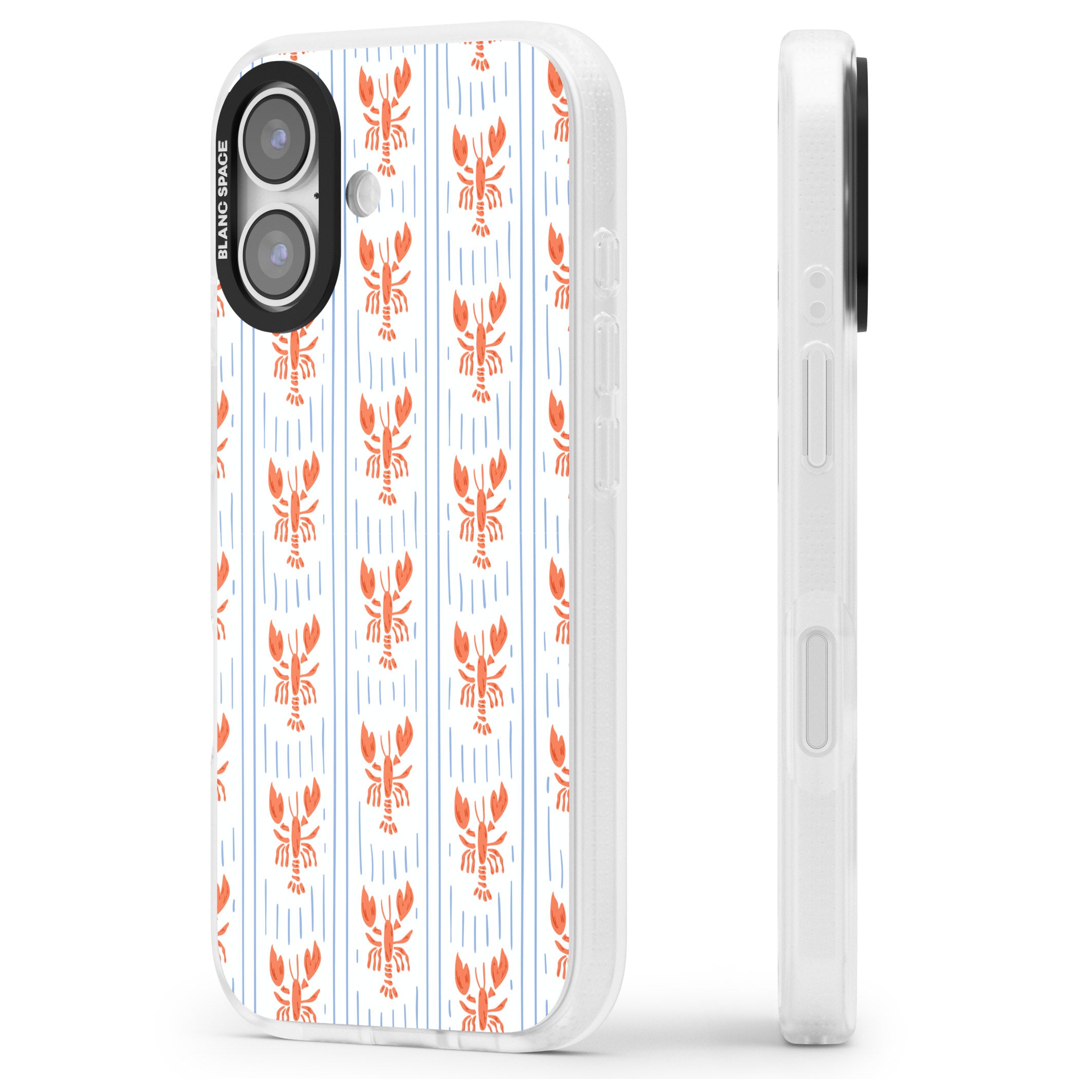Lobster Stripes iPhone 17 Impact Air Clear Phone Case Side Profile