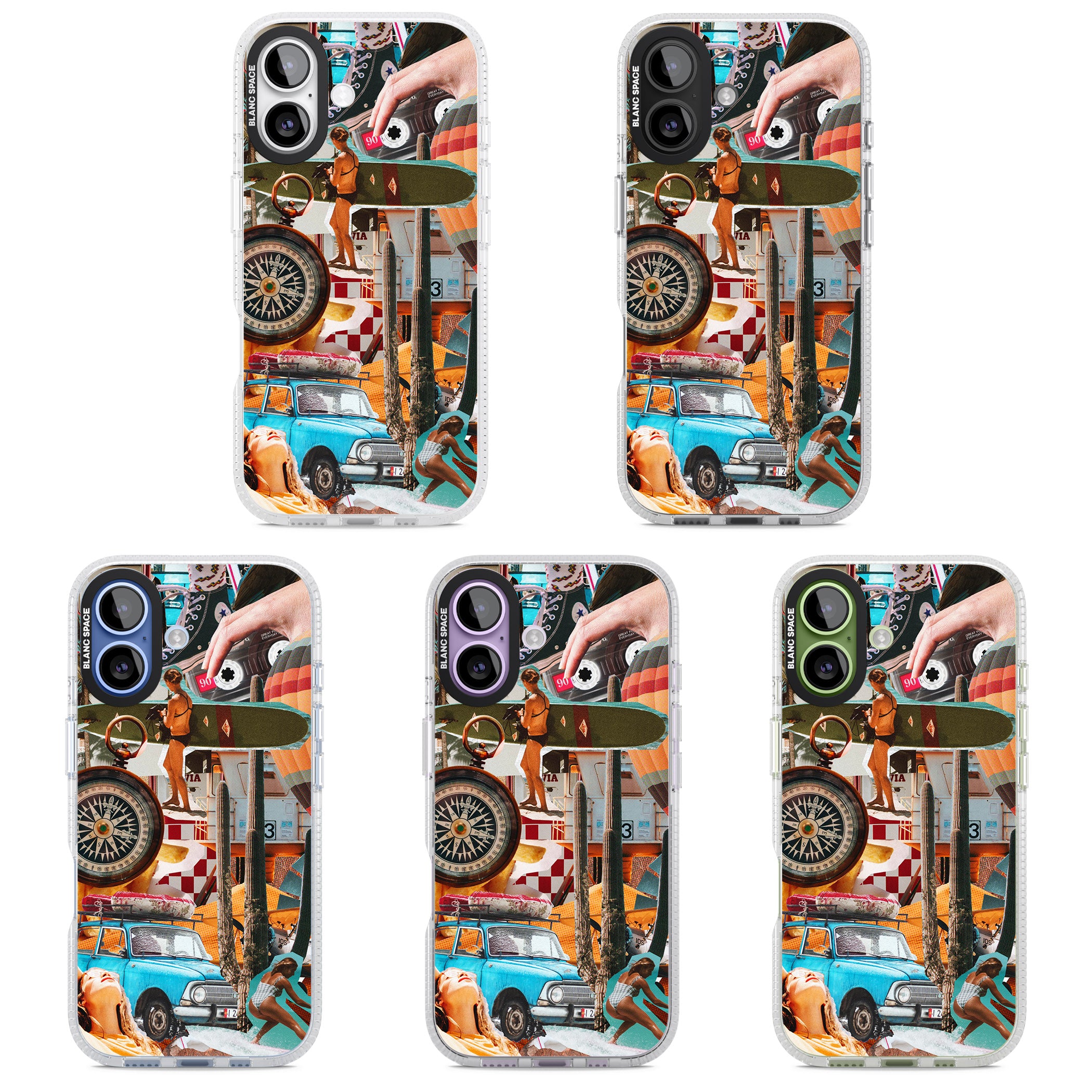 Vintage Collage: Road Trip iPhone 17 Impact Air Clear Phone Case APT Impact Protection