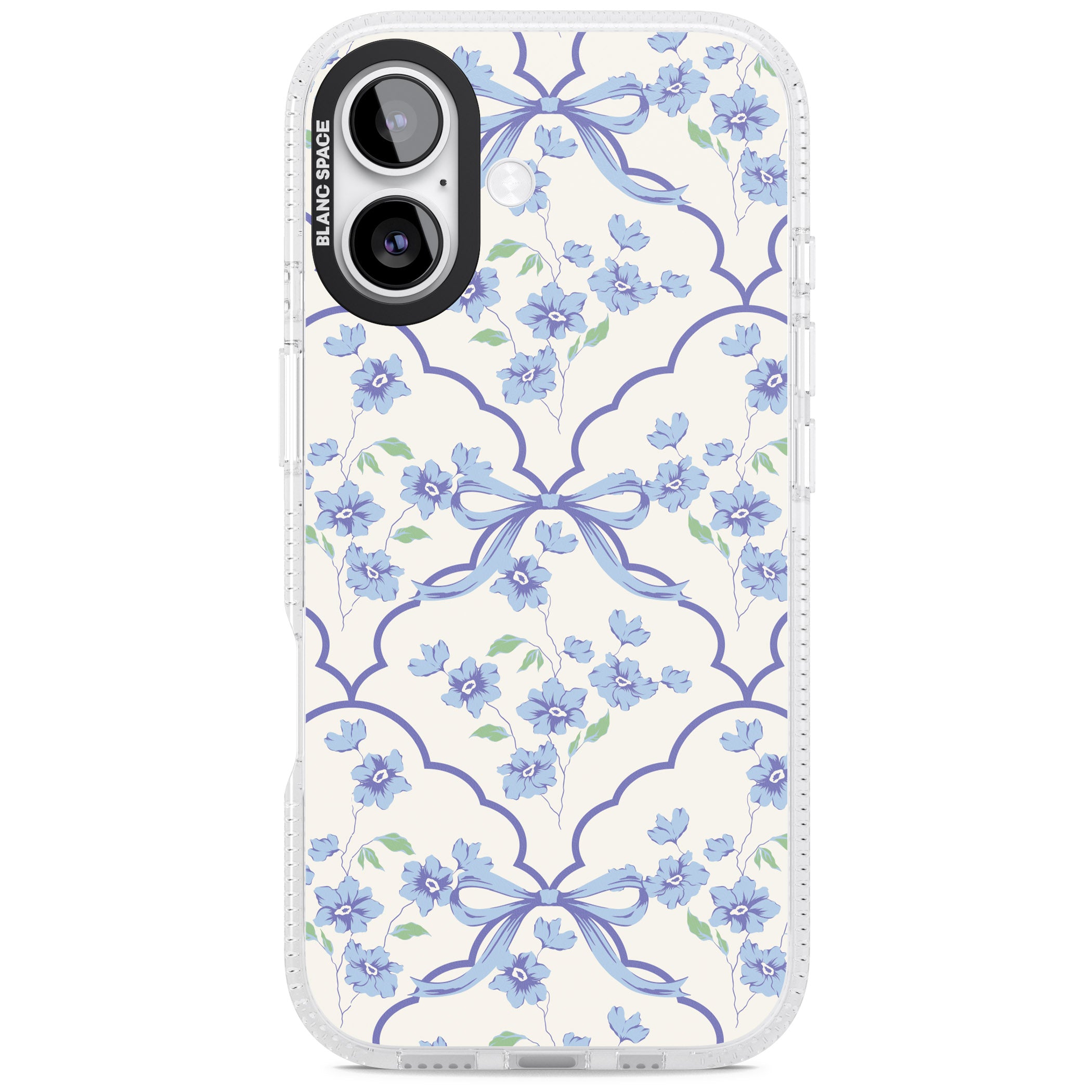 Blue Cottage Floral iPhone 17 Impact Air Clear Phone Case