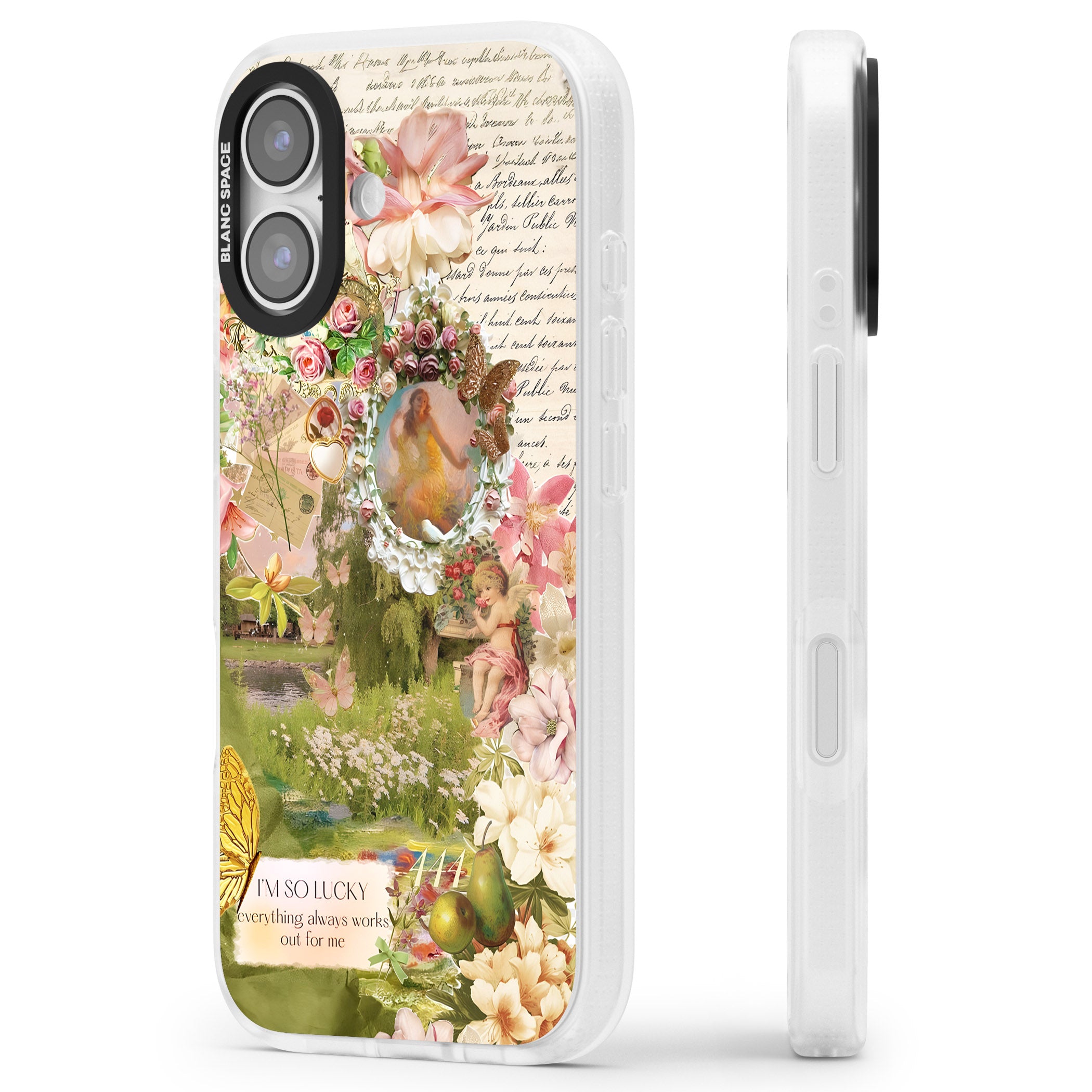 Nature in Pink iPhone 17 Impact Air Clear Phone Case Side Profile