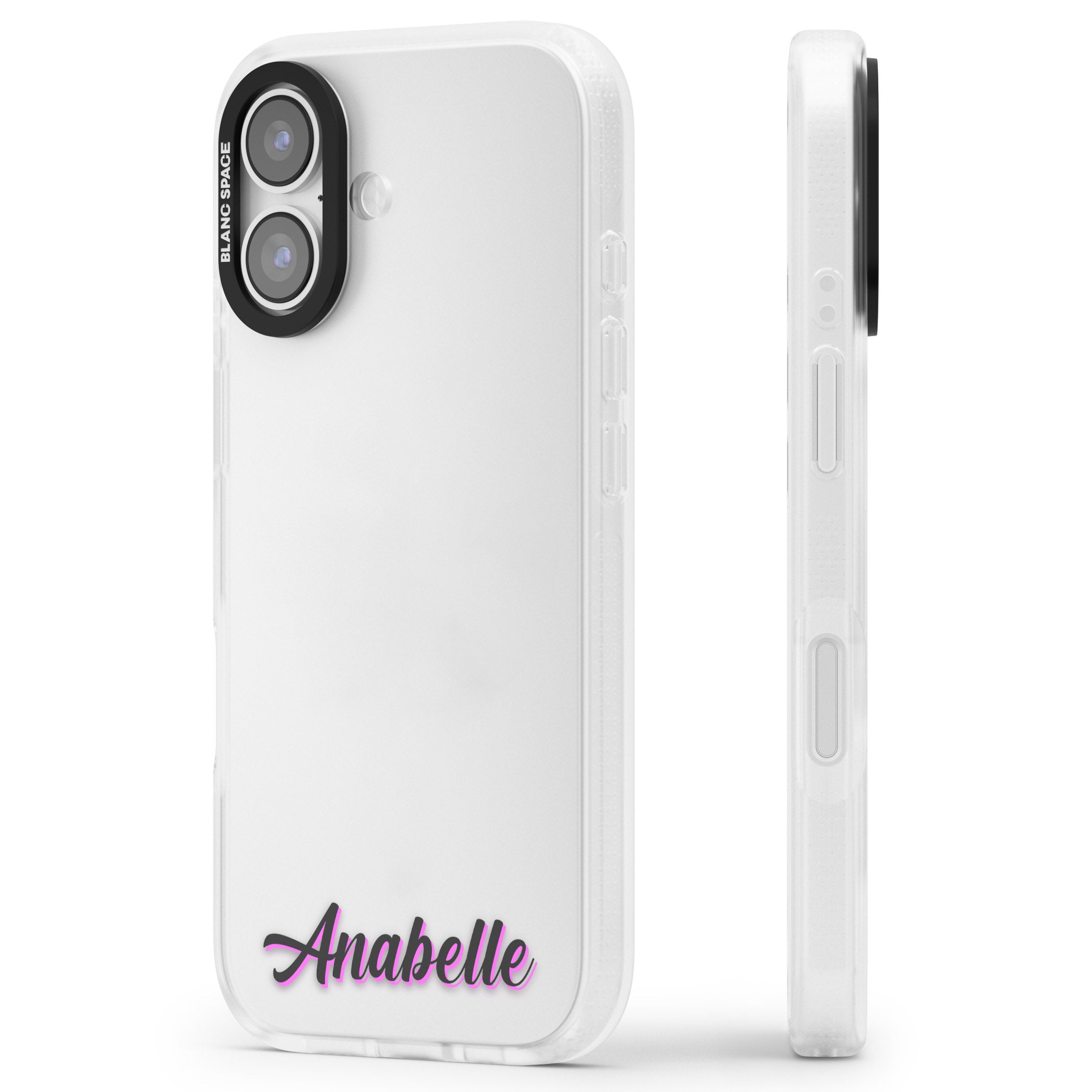 Personalised Cute Bottom Name iPhone 17 Impact Air Clear Phone Case Side Profile