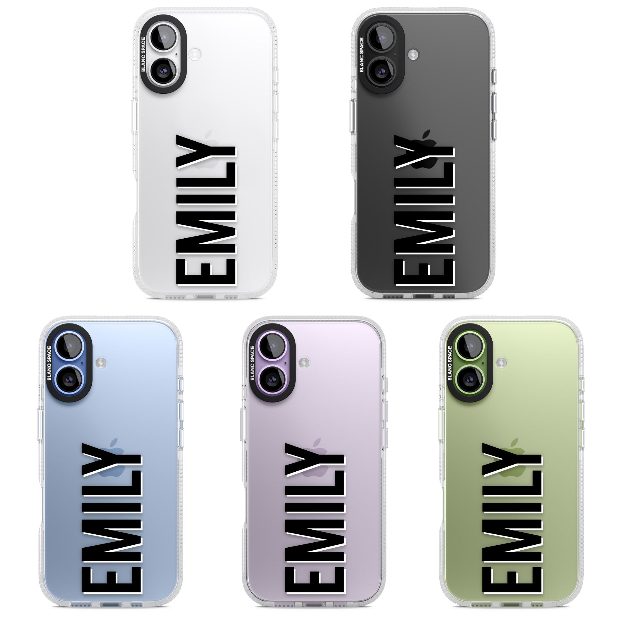 Personalised Vertical Name iPhone 17 Impact Air Clear Phone Case APT Impact Protection