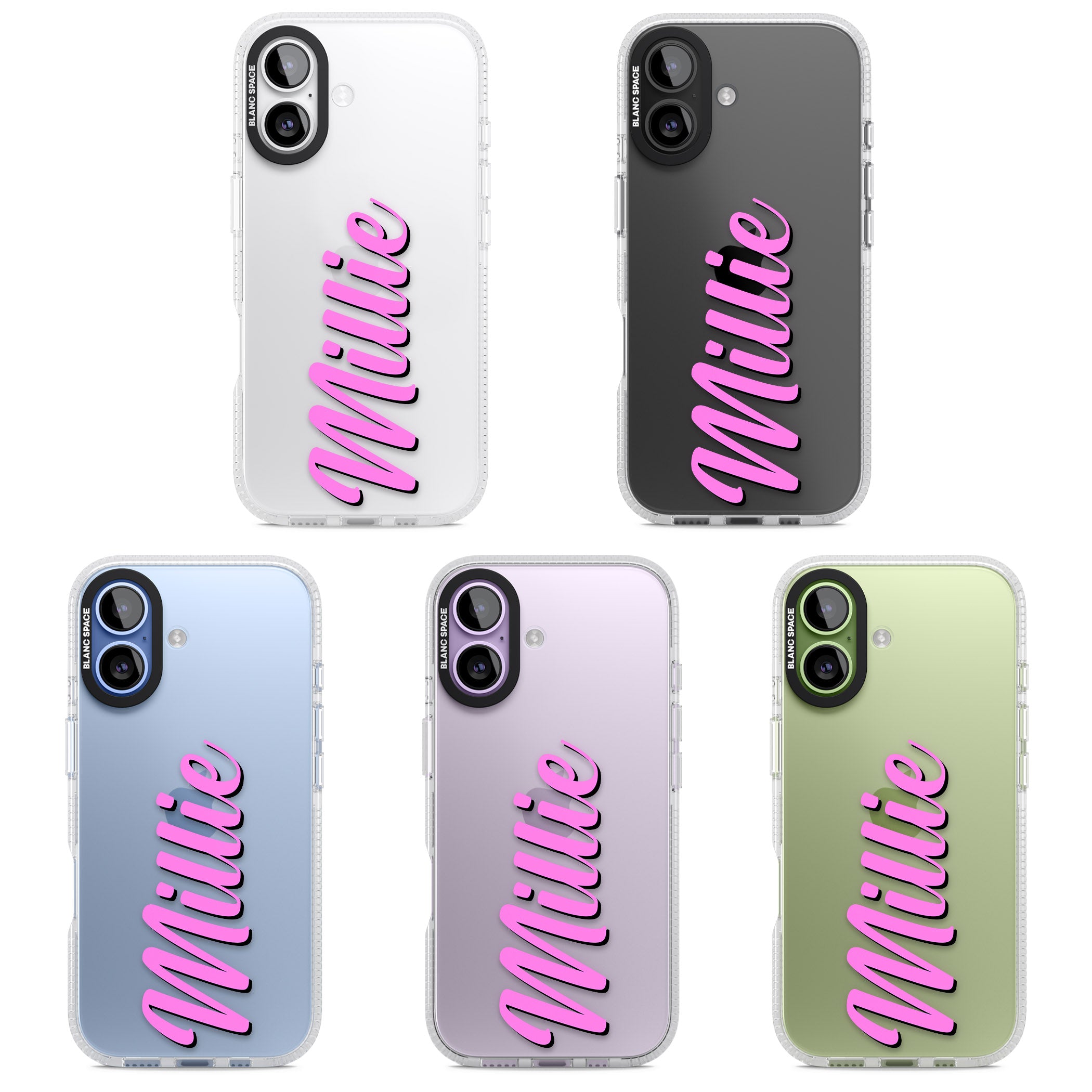 Personalised Cute Vertical Name iPhone 17 Impact Air Clear Phone Case APT Impact Protection