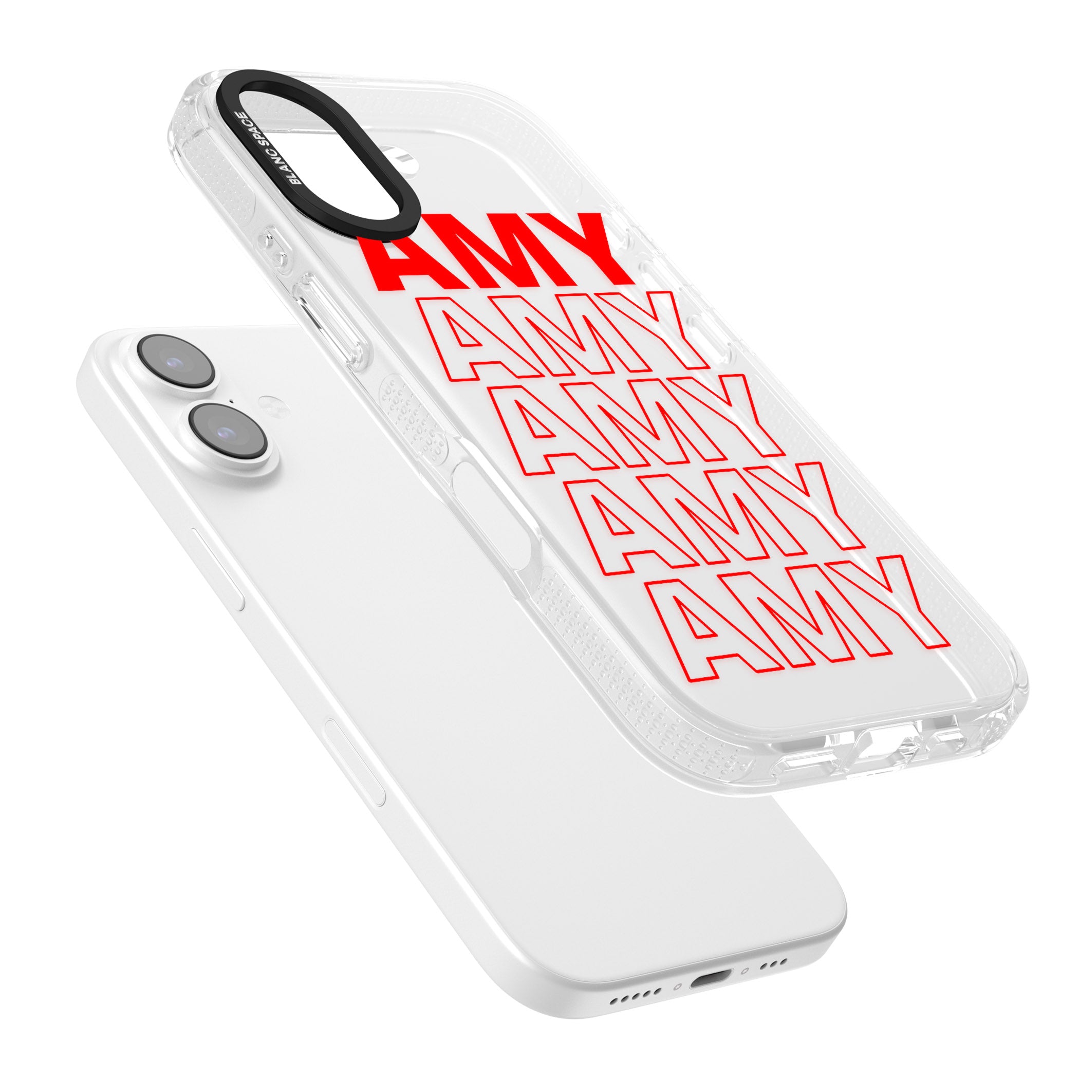 Personalised Bold Name Repeat iPhone 17 Impact Air Clear Phone Case Colours